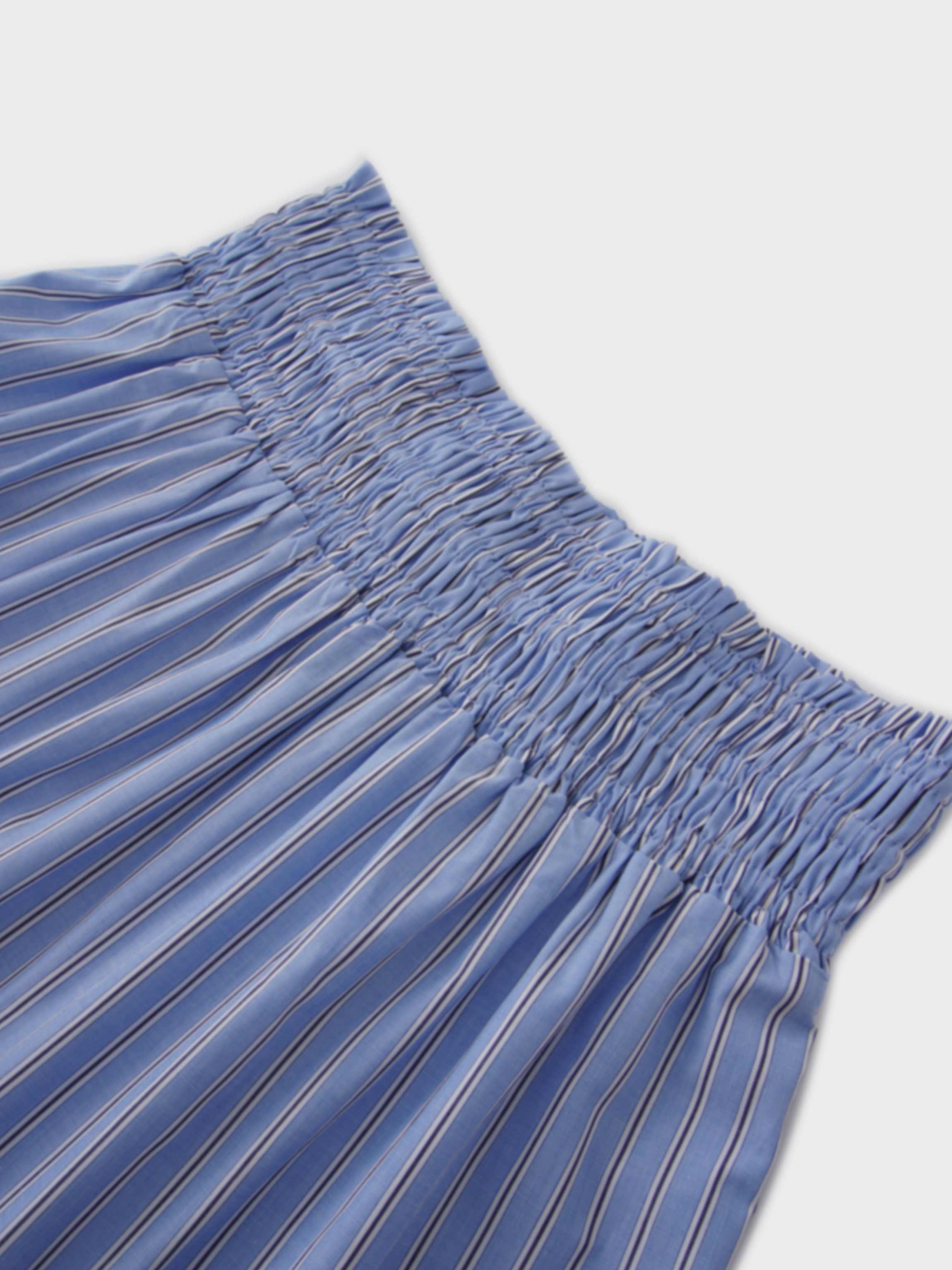 Striped Prairie Skirt-Light Blue