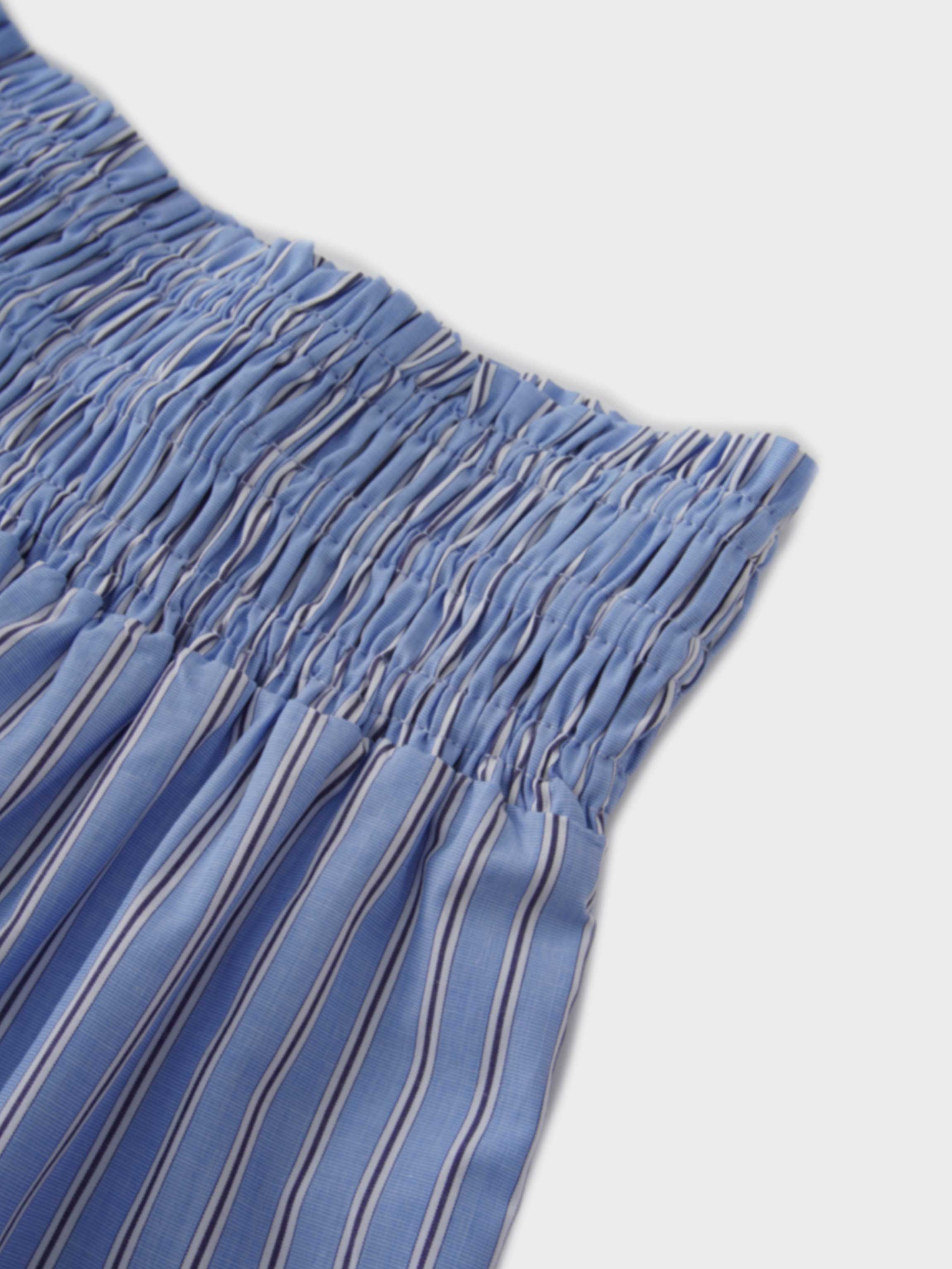 Striped Prairie Skirt-Light Blue