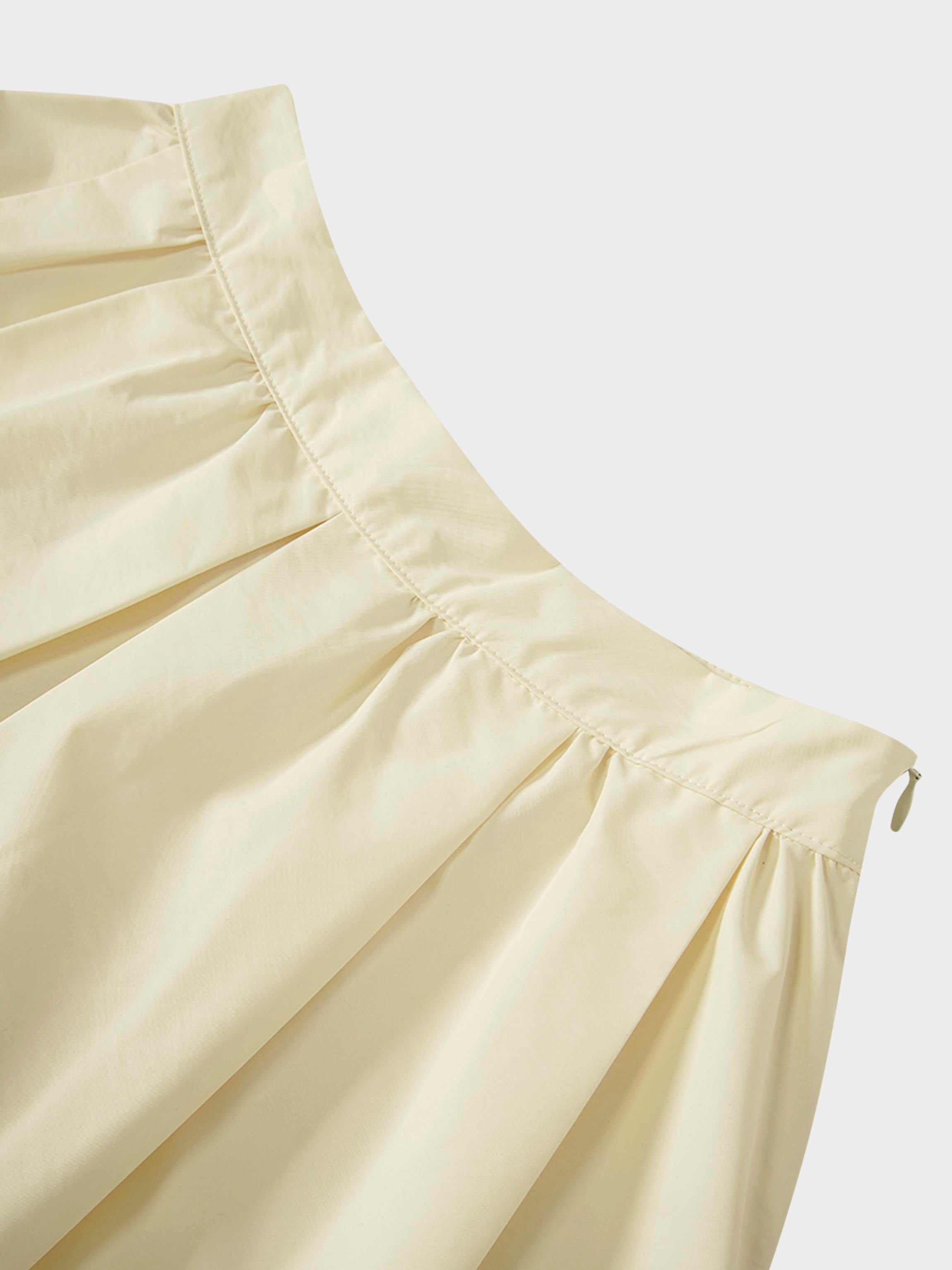 Waisted Full Taffeta Skirt-Butter Yellow