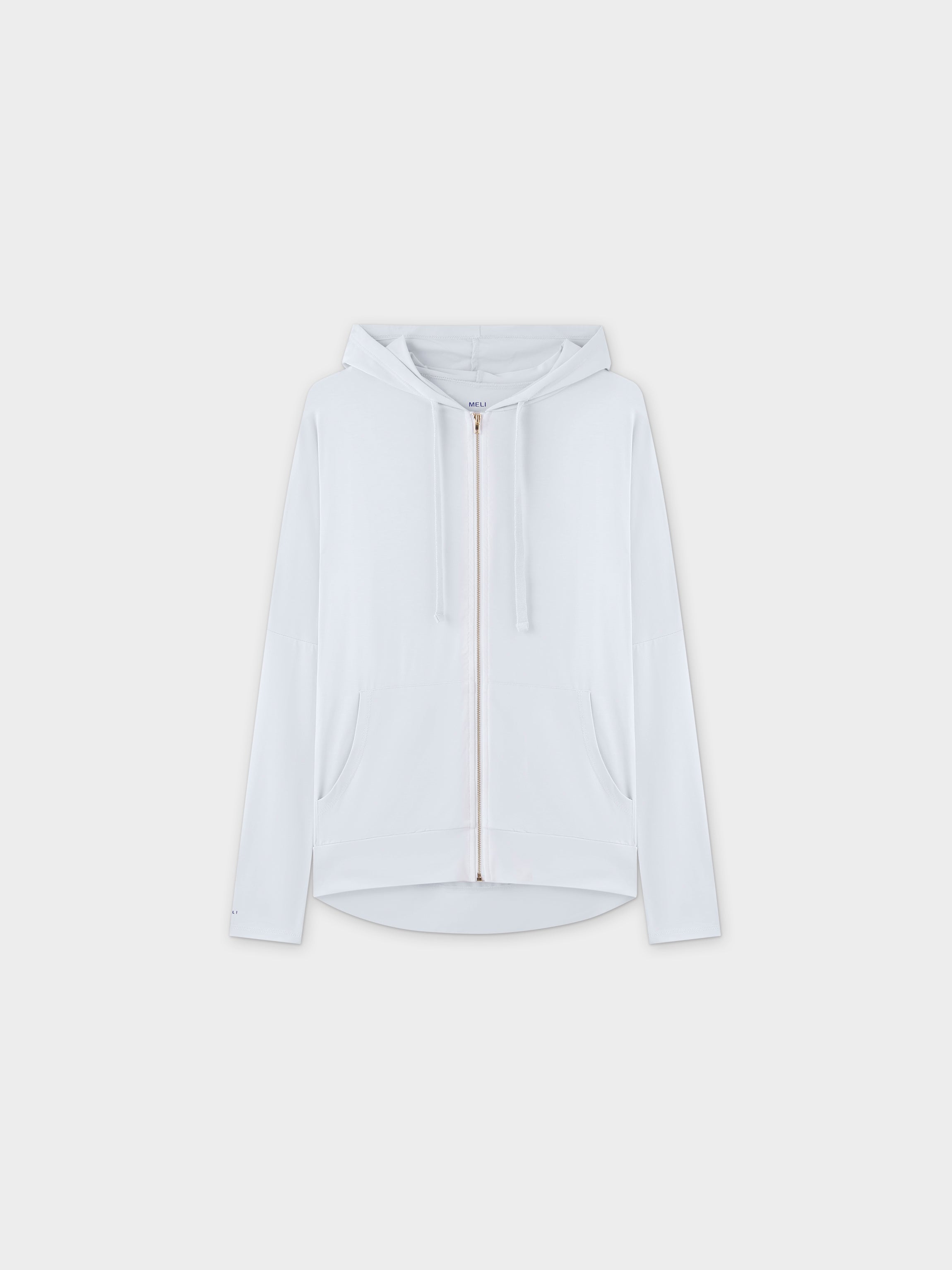 ZIP UP HOODIE-WHITE