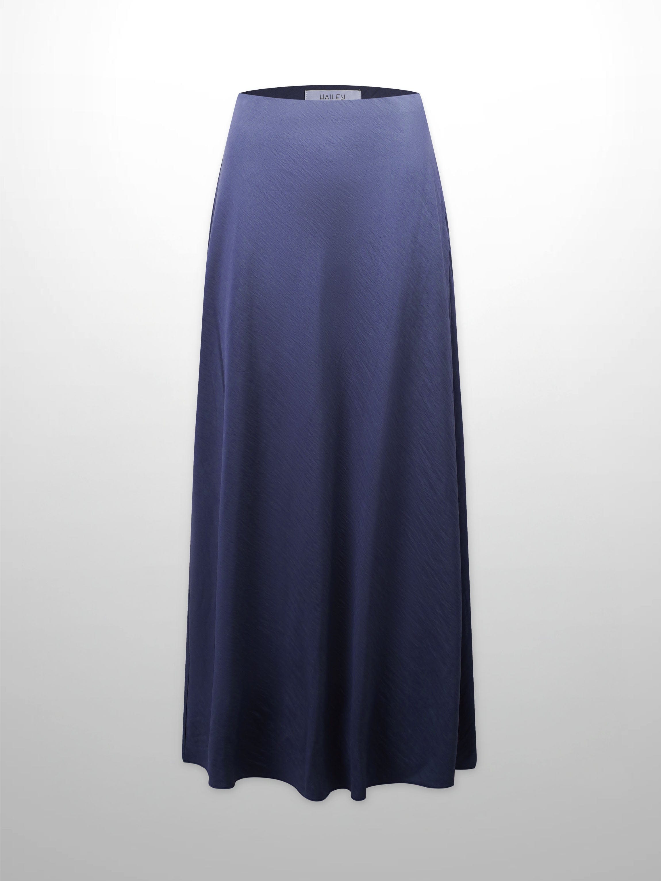 Crinkle Cotton Skirt 37"-Navy