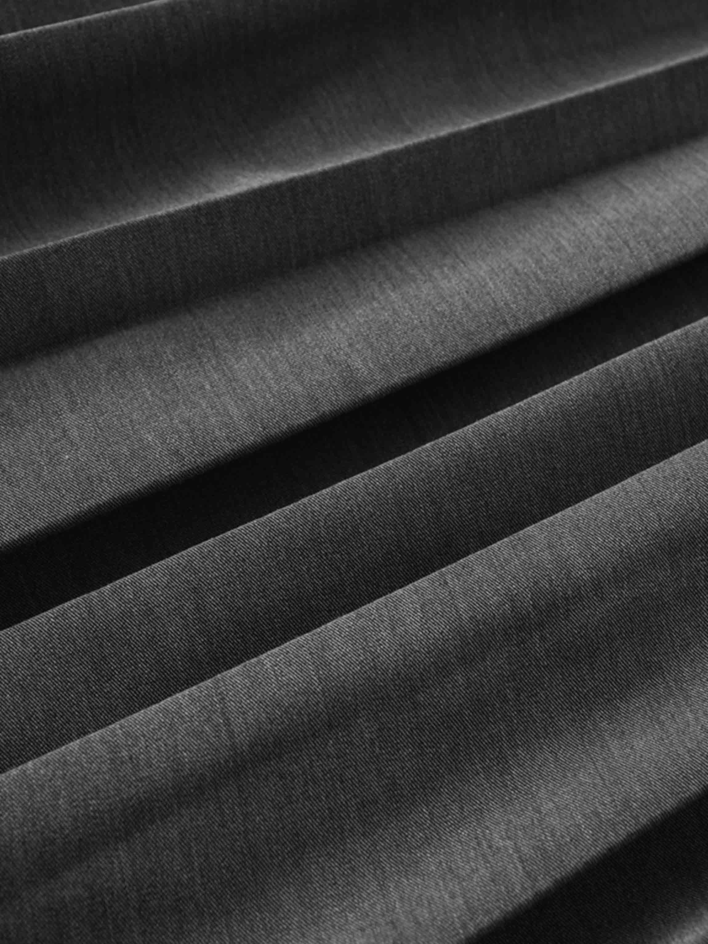 PLEATED SKIRT 35"-BLACK DENIM