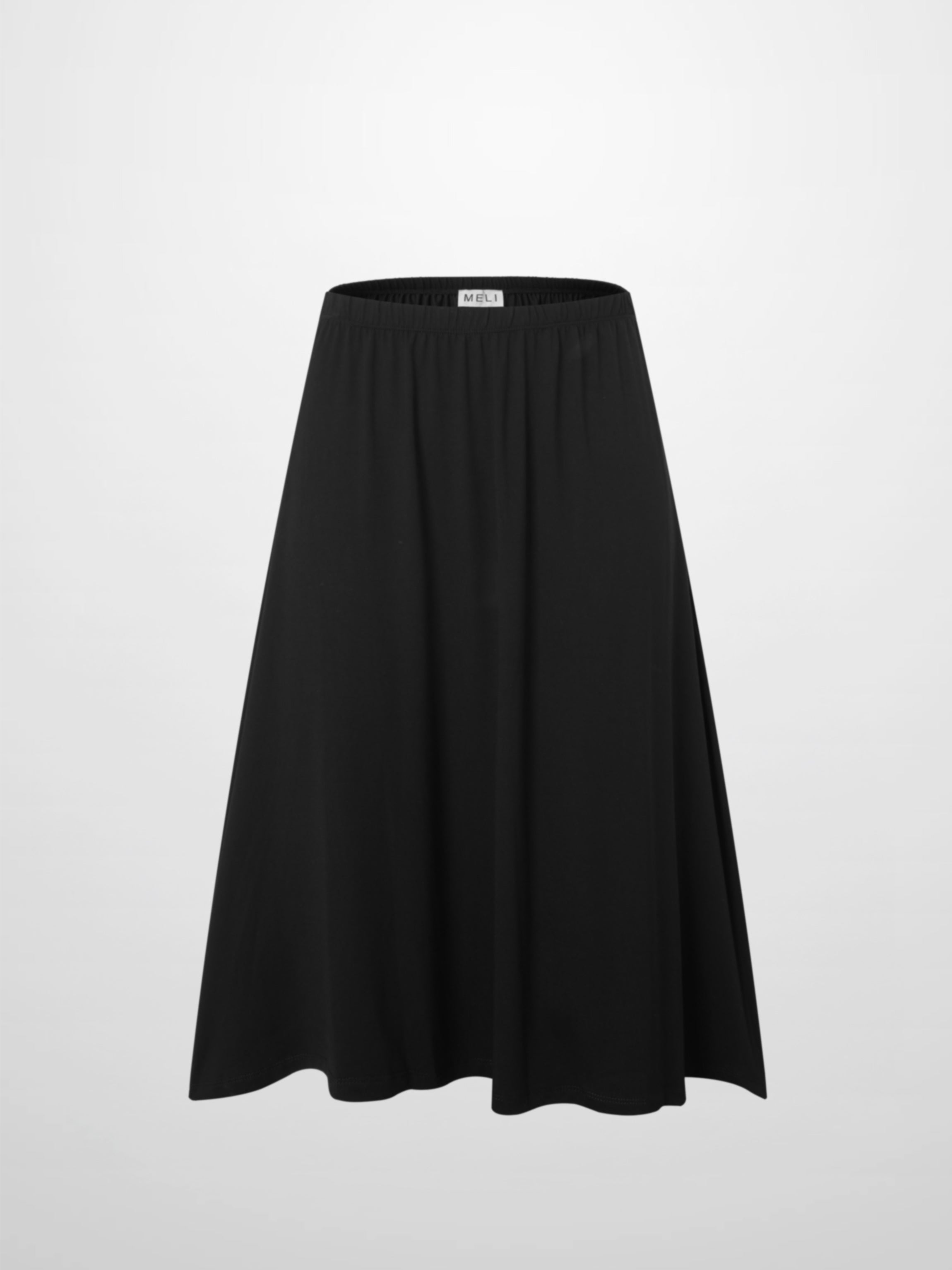 Elastic Waist Tshirt Skirt - Black 26"