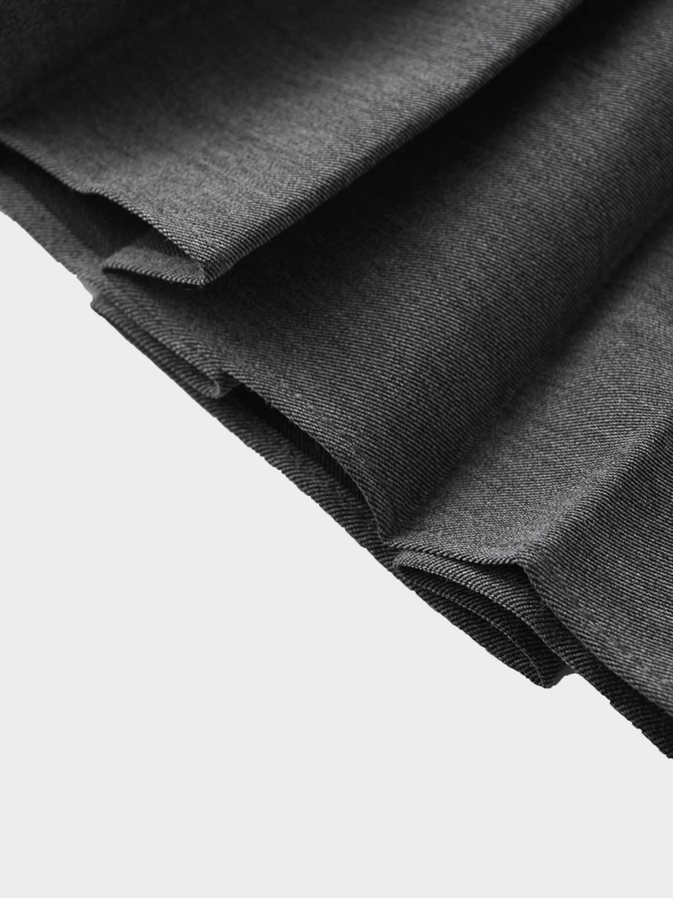 PLEATED SKIRT 35"-BLACK DENIM