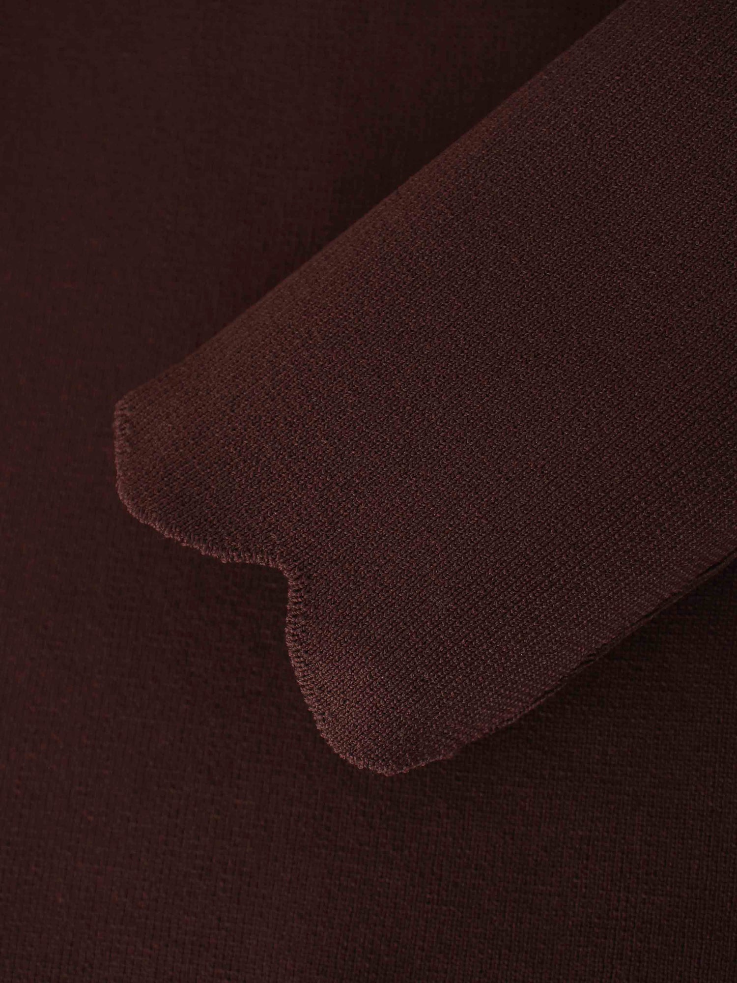 Scallop Edge Crew Cardigan SHORT-Brown