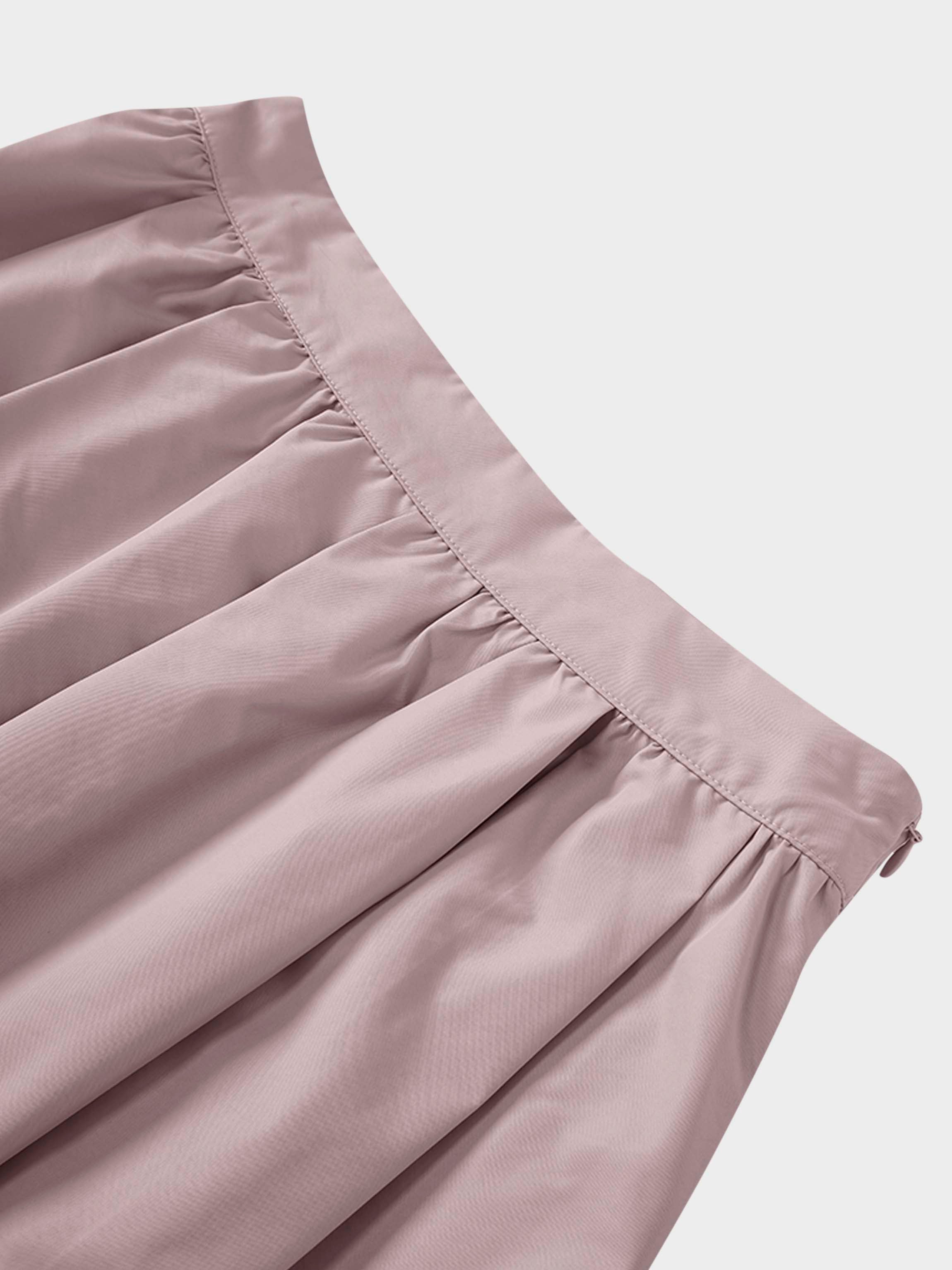 Waisted Full Taffeta Skirt-Mauve