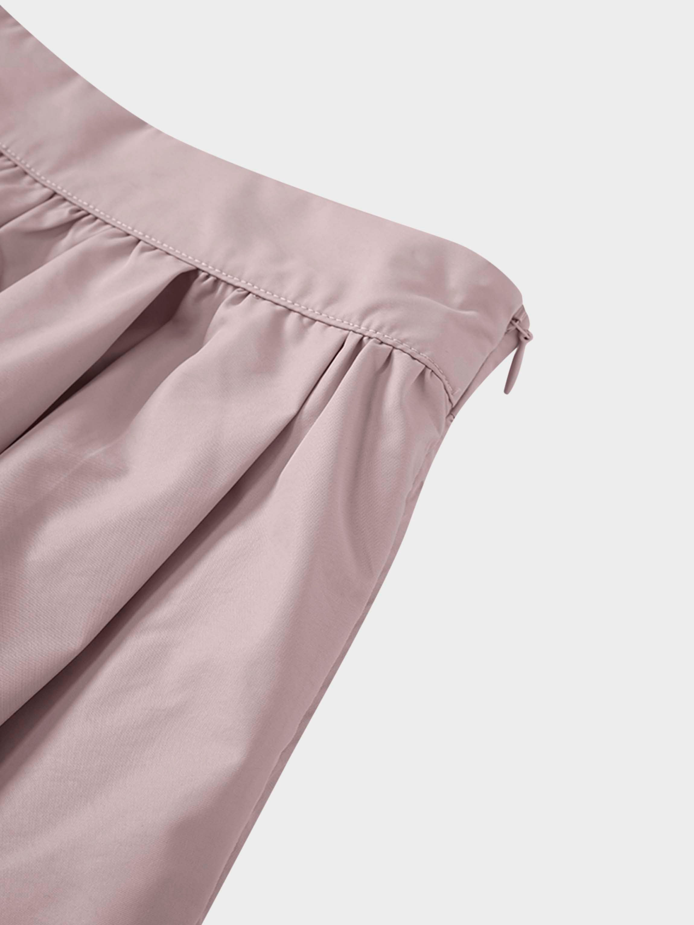 Waisted Full Taffeta Skirt-Mauve