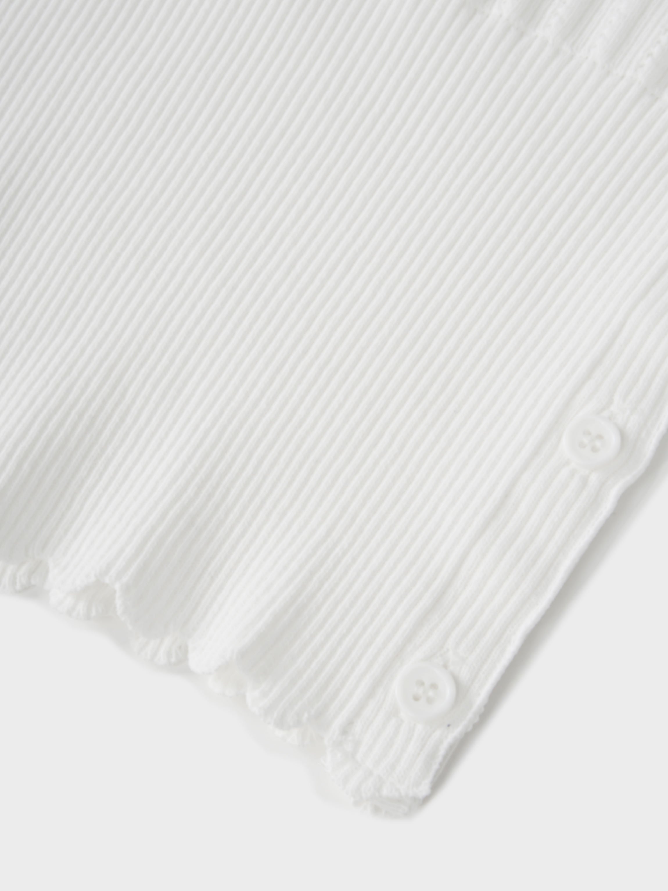 Wide Band Pointelle Sweater-White