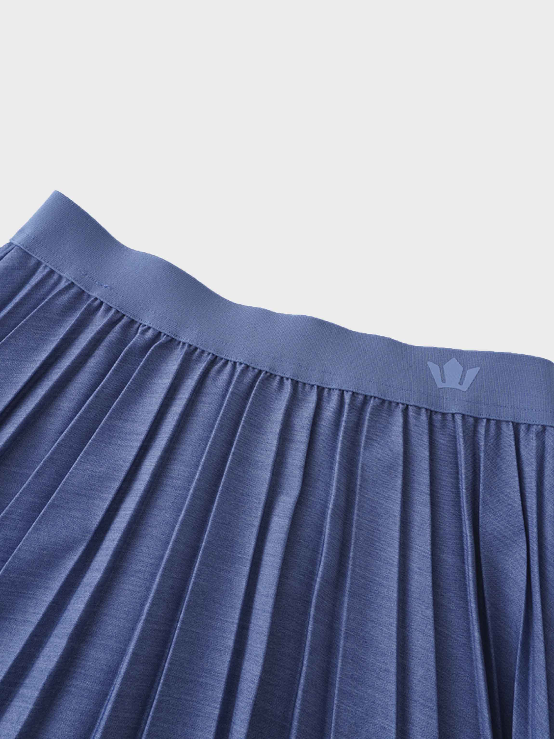 PLEATED SKIRT 35"-DENIM LIGHT BLUE