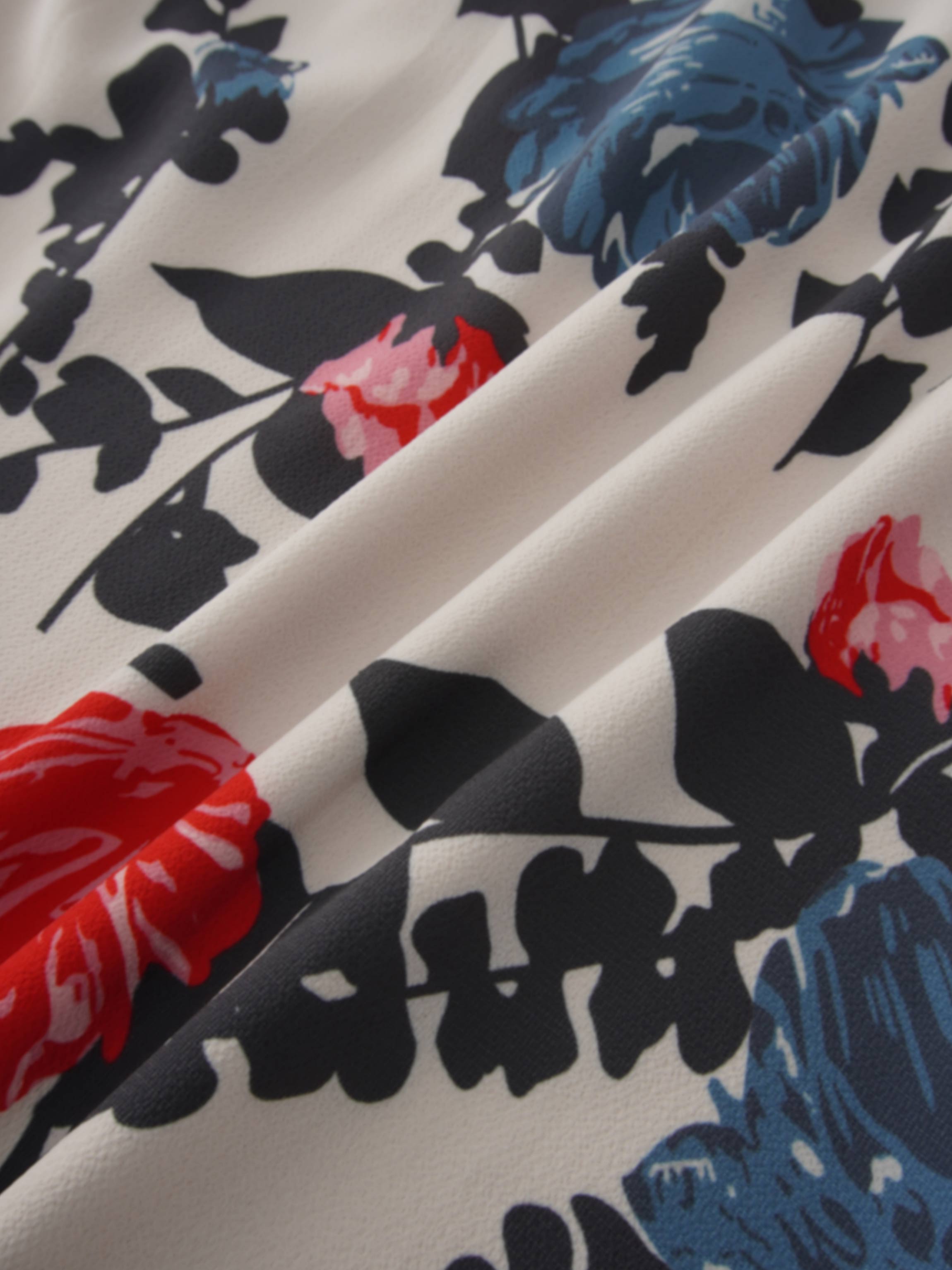 Printed Stitched Pleated Skirt-Floral