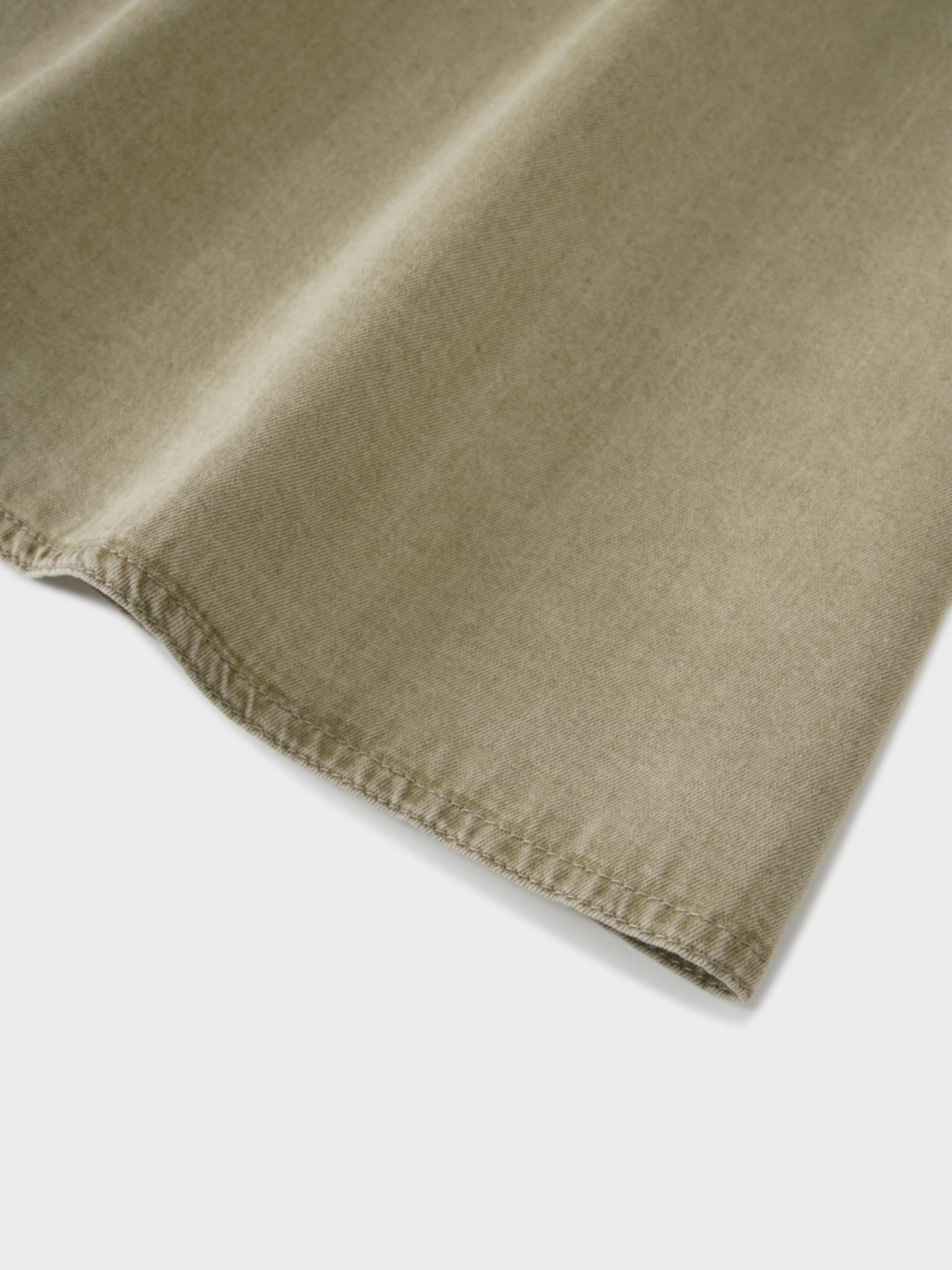 Denim Yoke Circle Skirt-Washed Khaki