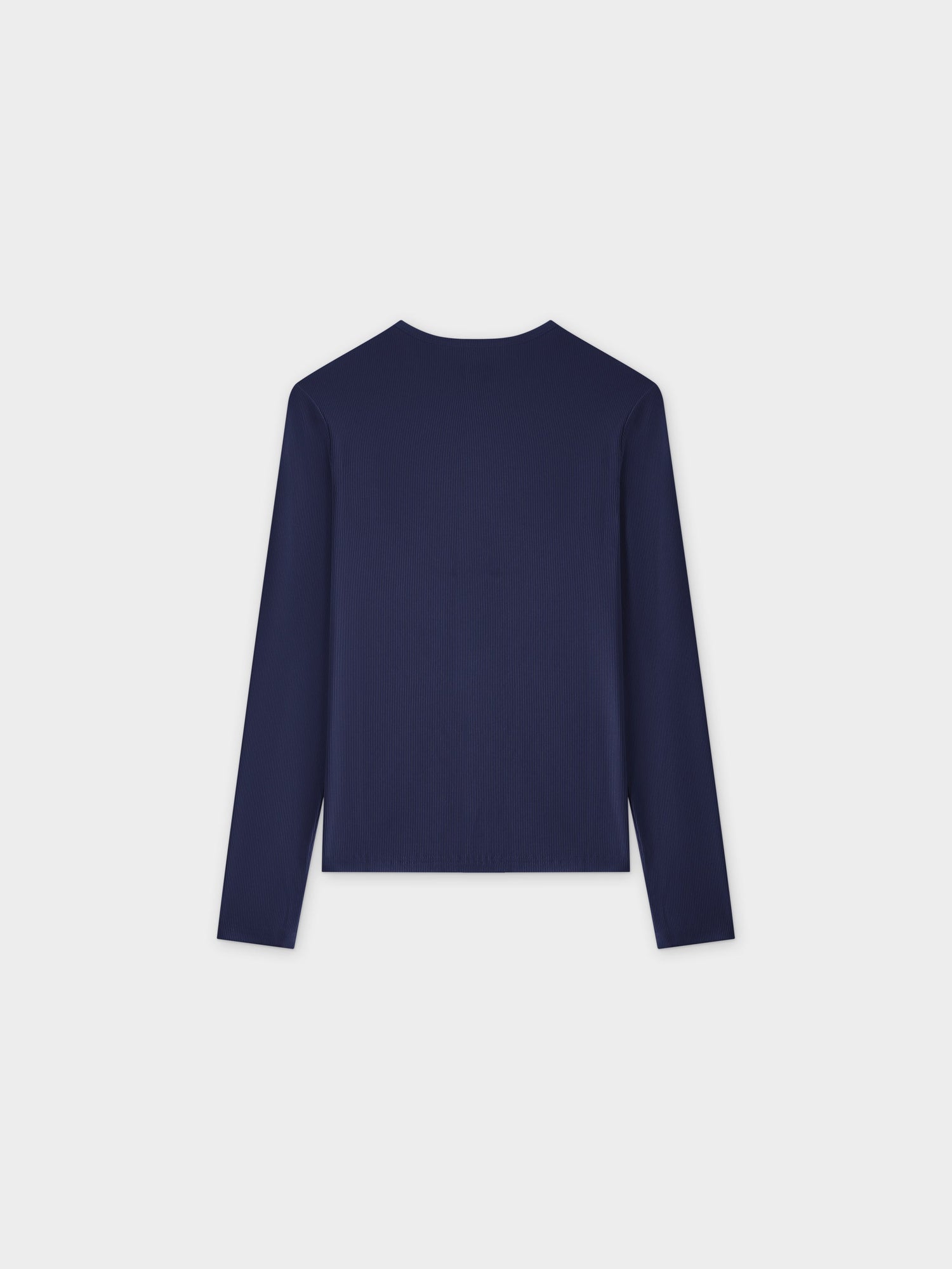 CLASSIC RIBBED CREW TEE LS-NAVY