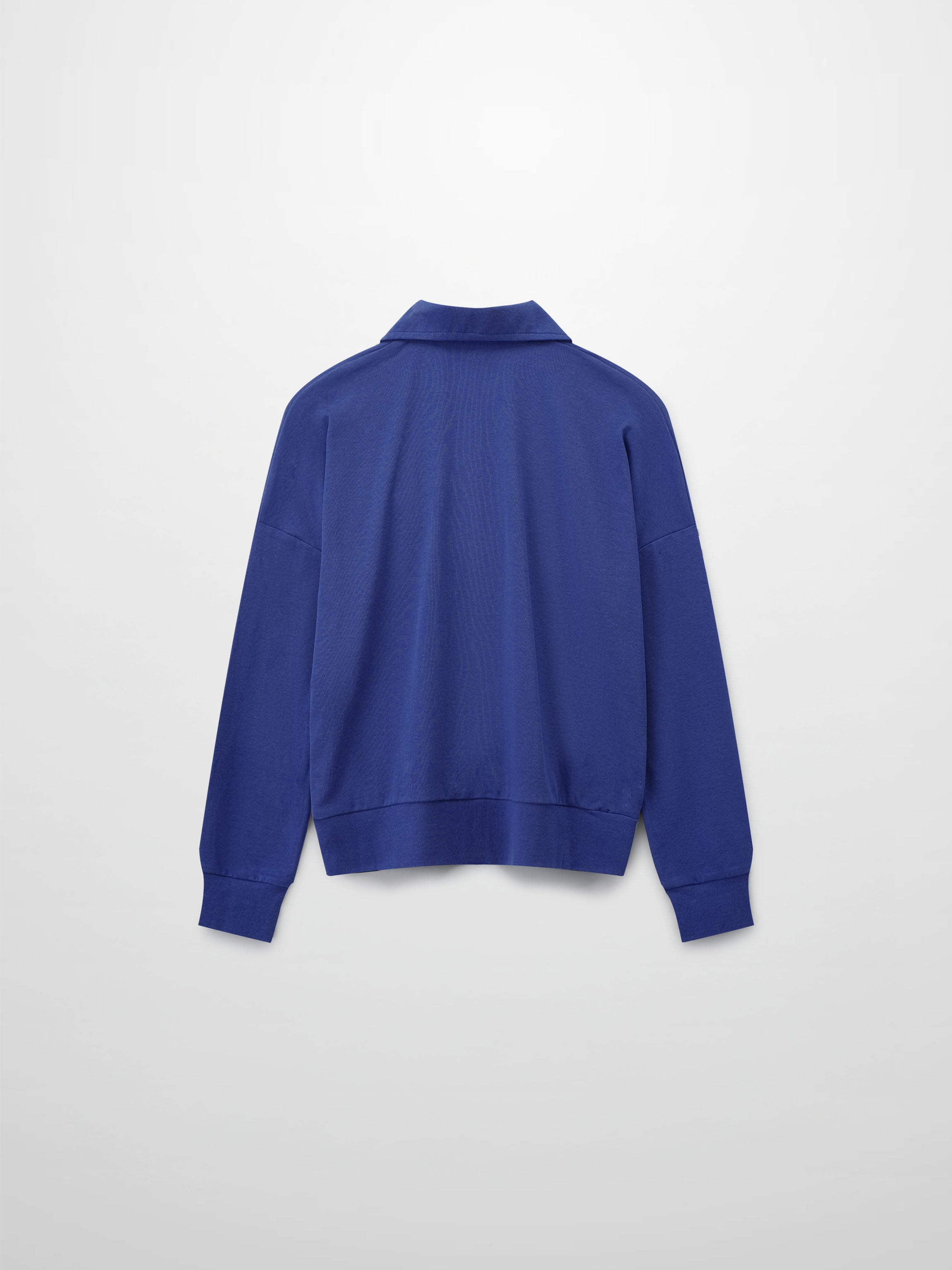 Collared Bomber Tee-Cobalt Blue