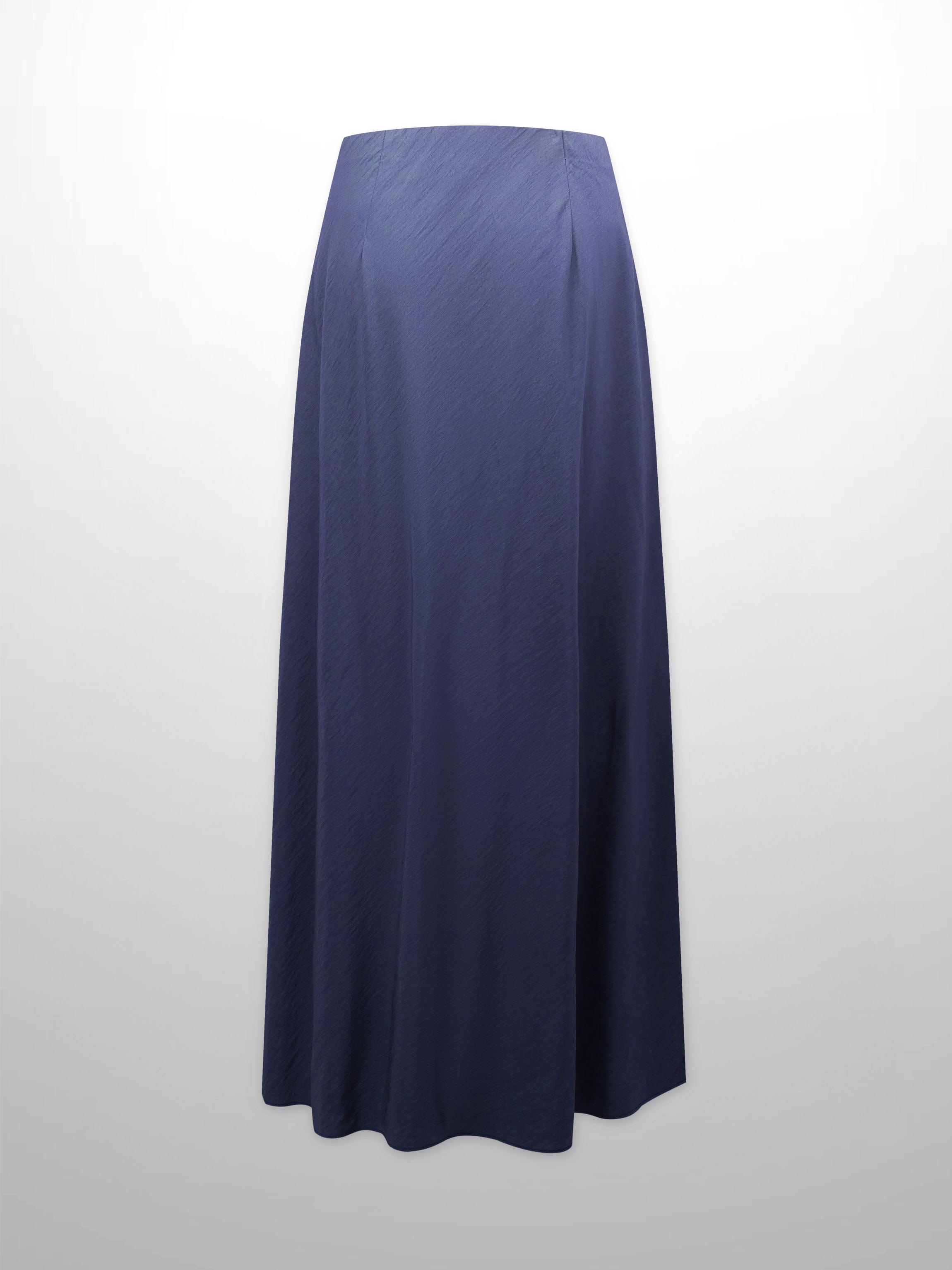 Crinkle Cotton Skirt 37"-Navy