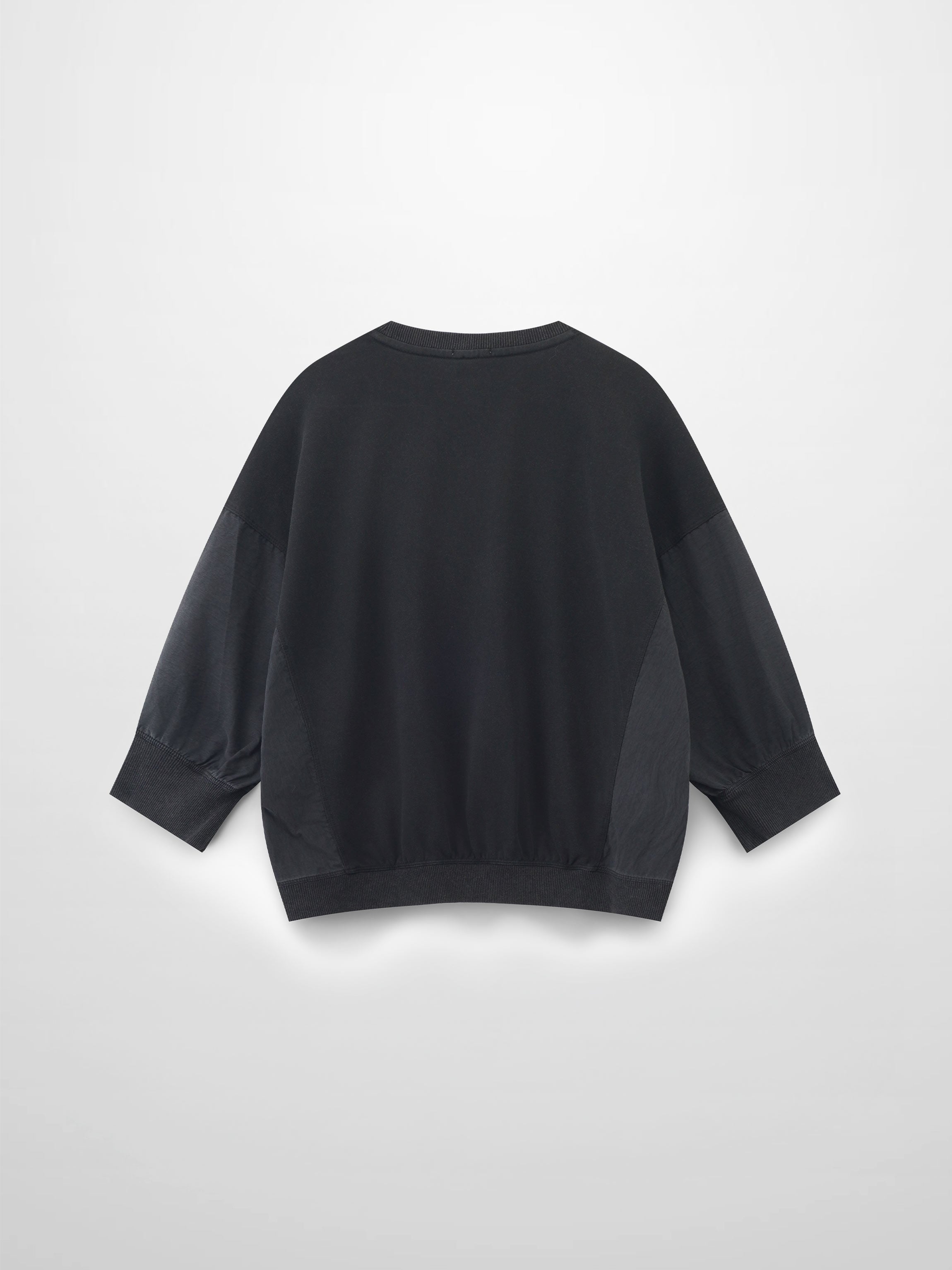 Washed Dolman Bomber Tee-Black