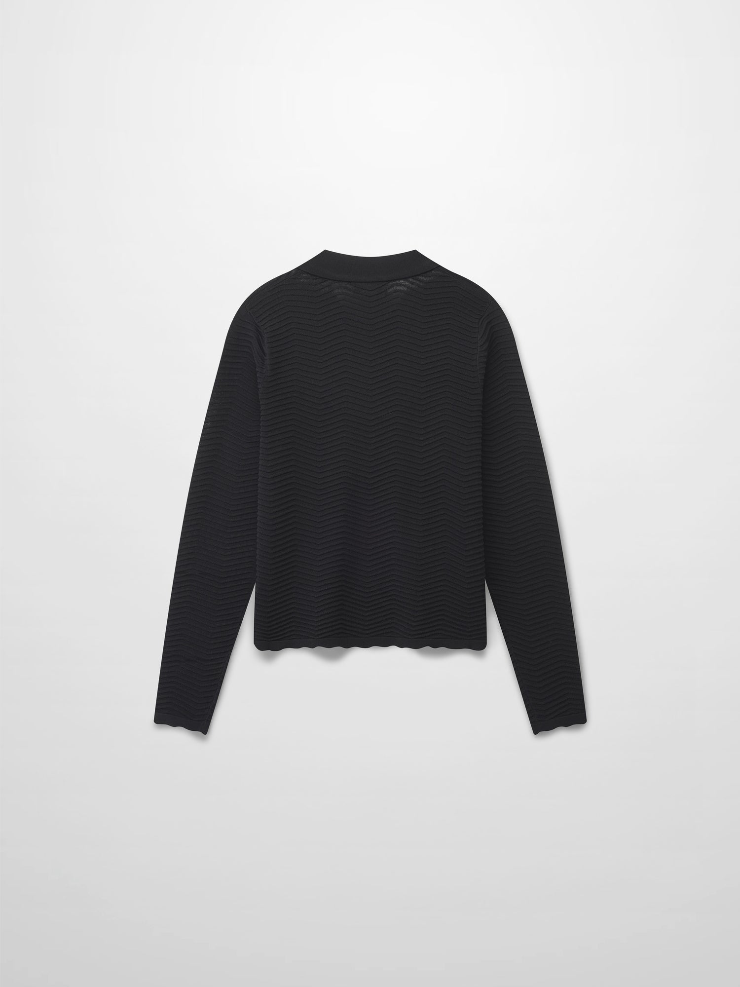 Scallop Edge Collar Sweater-Black