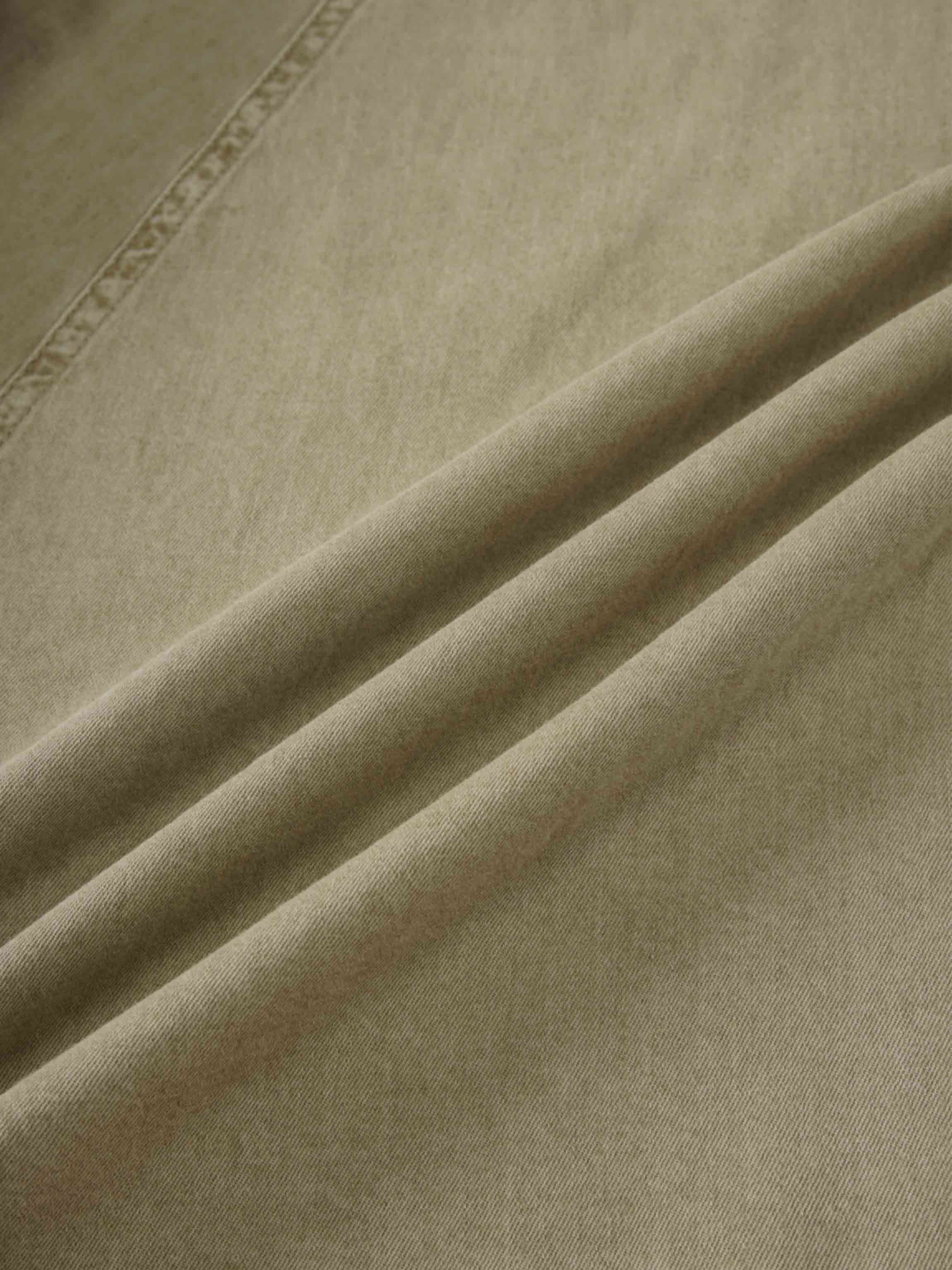 Denim Yoke Circle Skirt-Washed Khaki