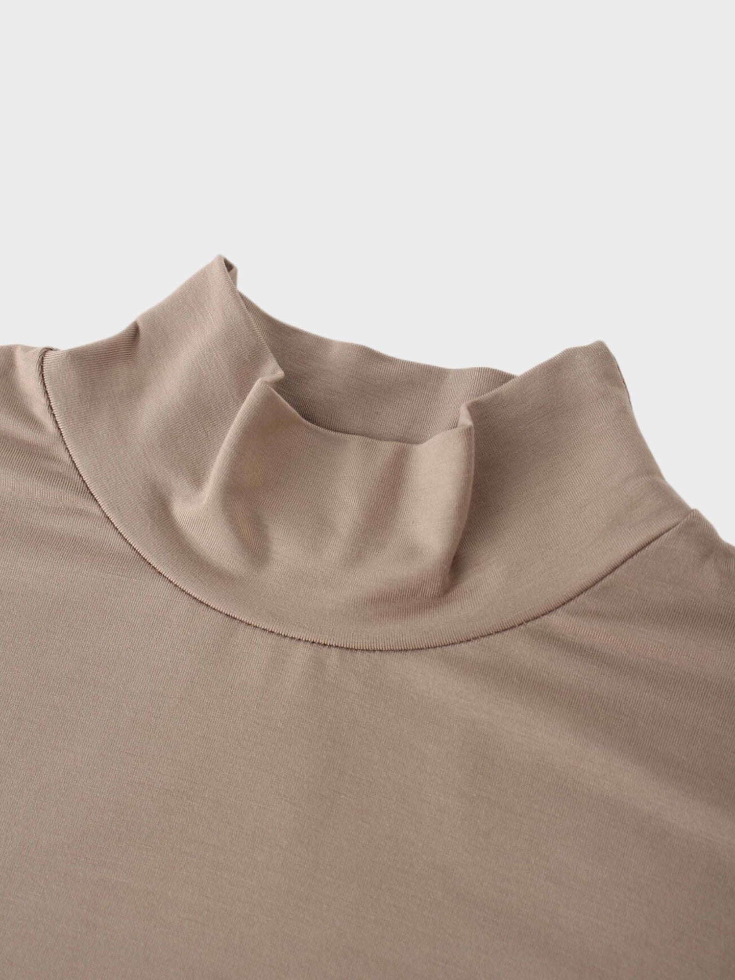 Modal Turtleneck Long Sleeve-Taupe