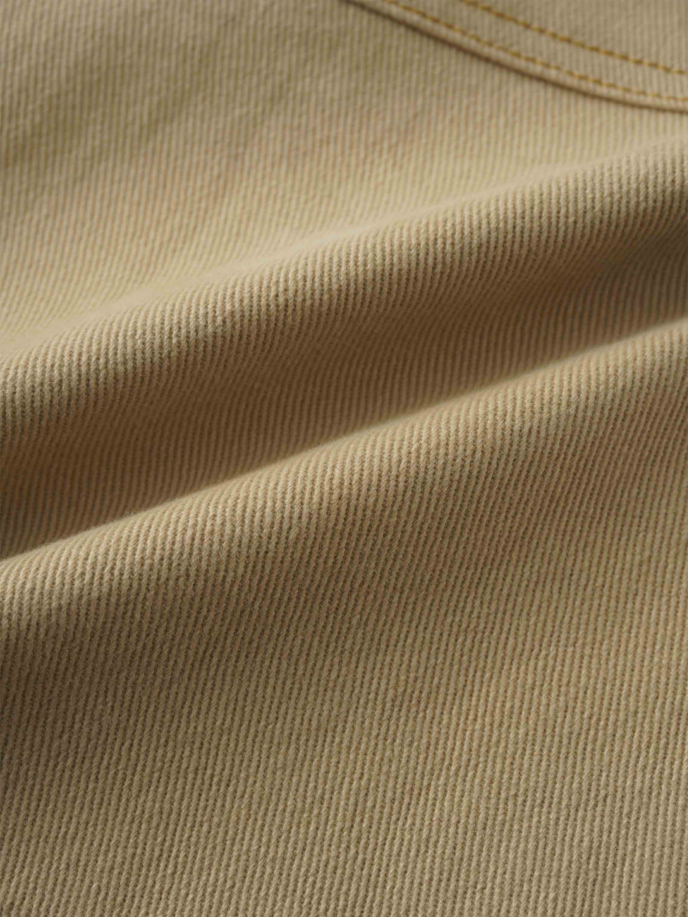 Stitched Tiered Belted Denim Skirt-Khaki