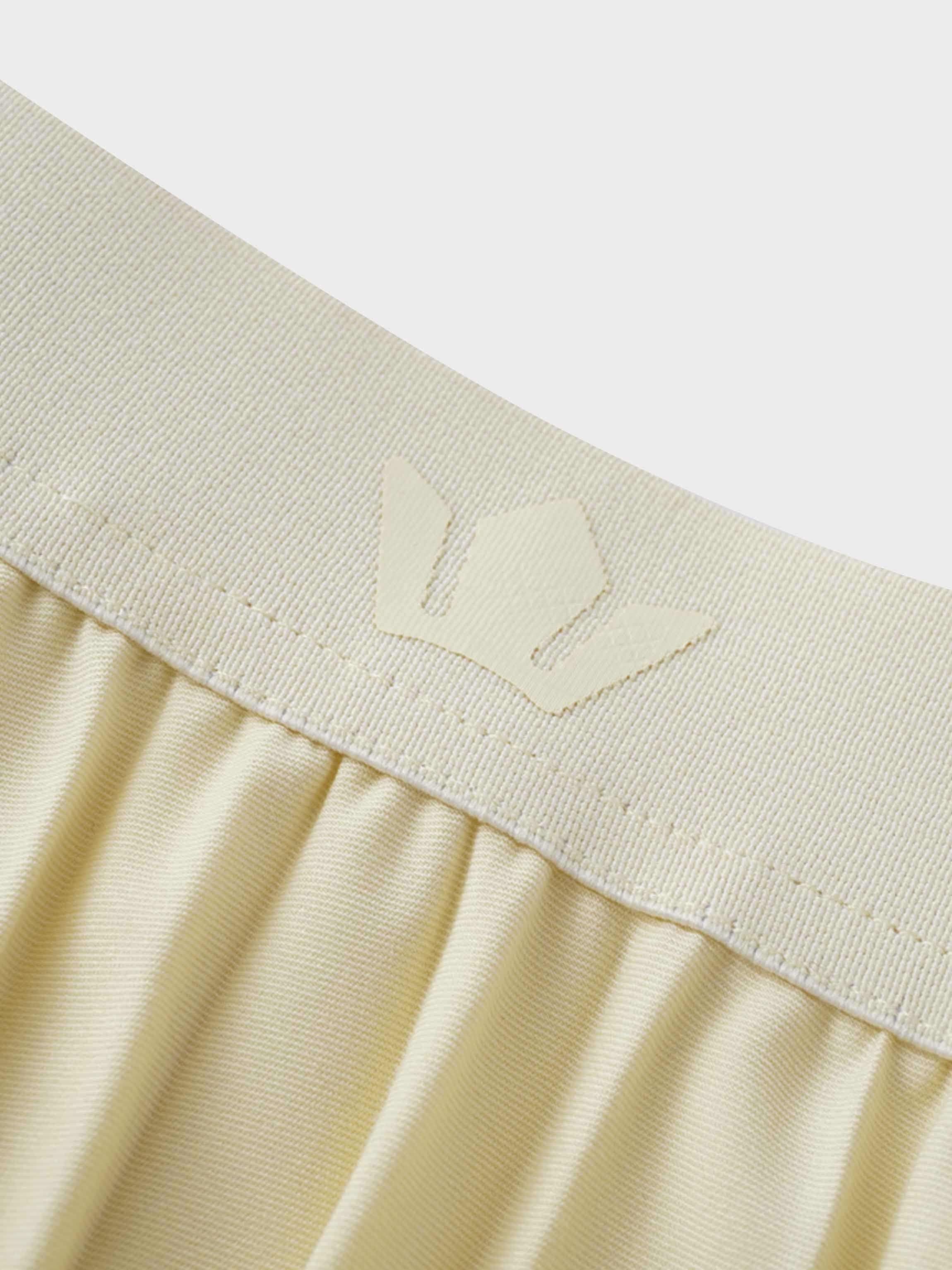 PLEATED SKIRT 35"-PALE YELLOW