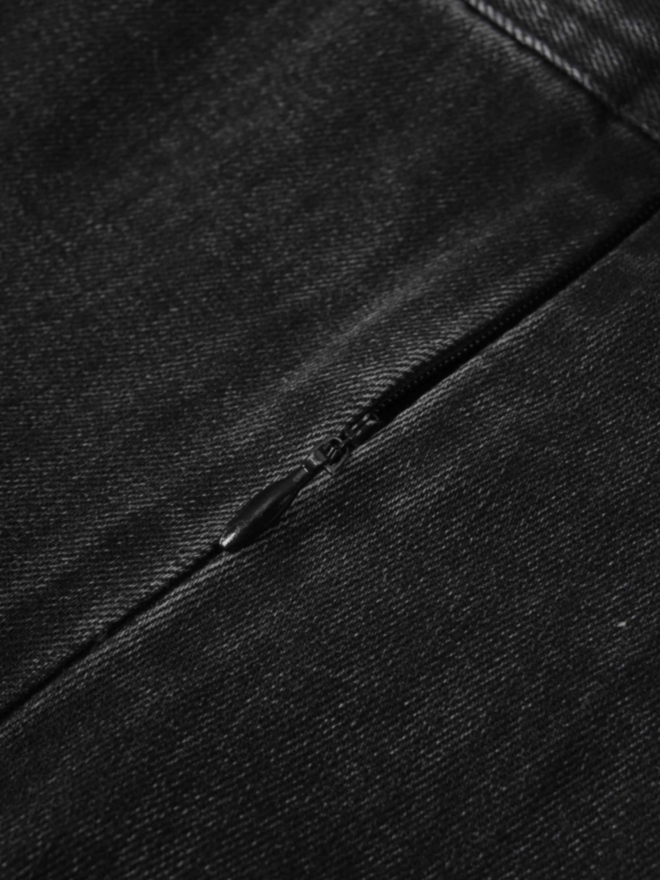 Denim Yoke Circle Skirt-Black