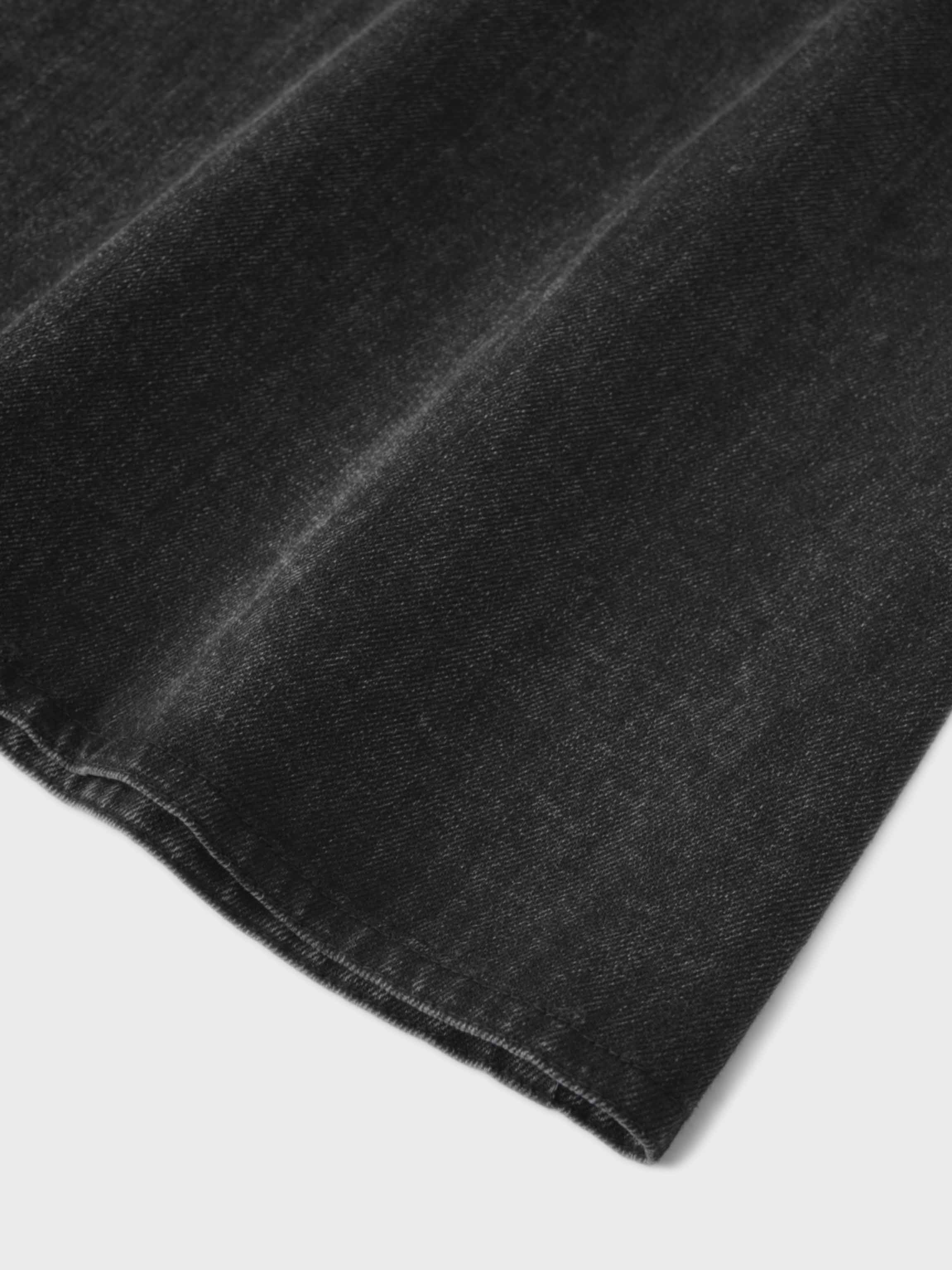 Denim Yoke Circle Skirt-Black