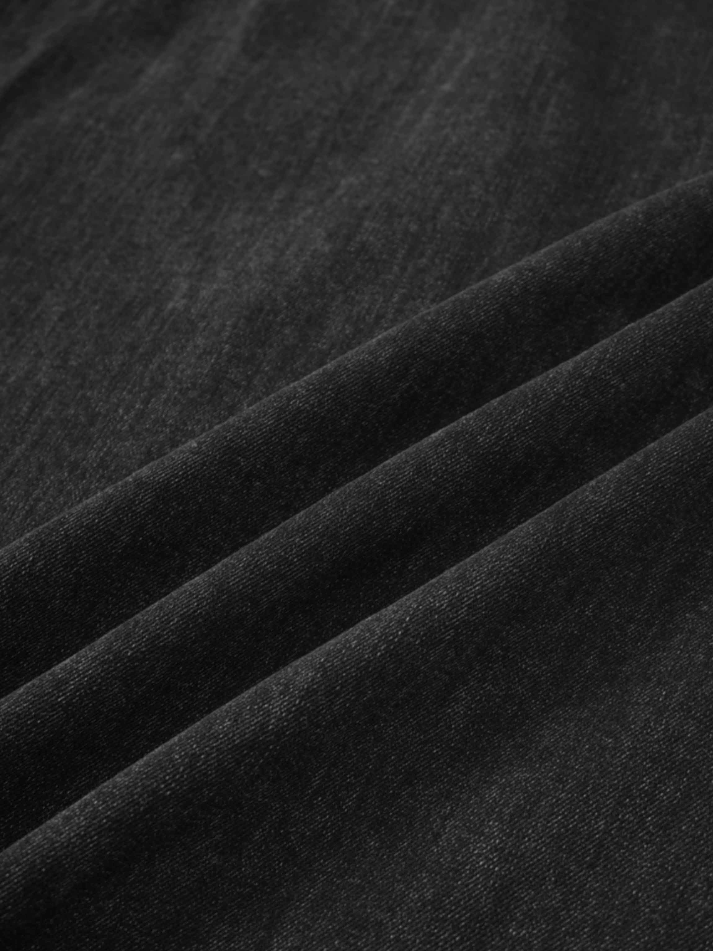 Denim Yoke Circle Skirt-Black