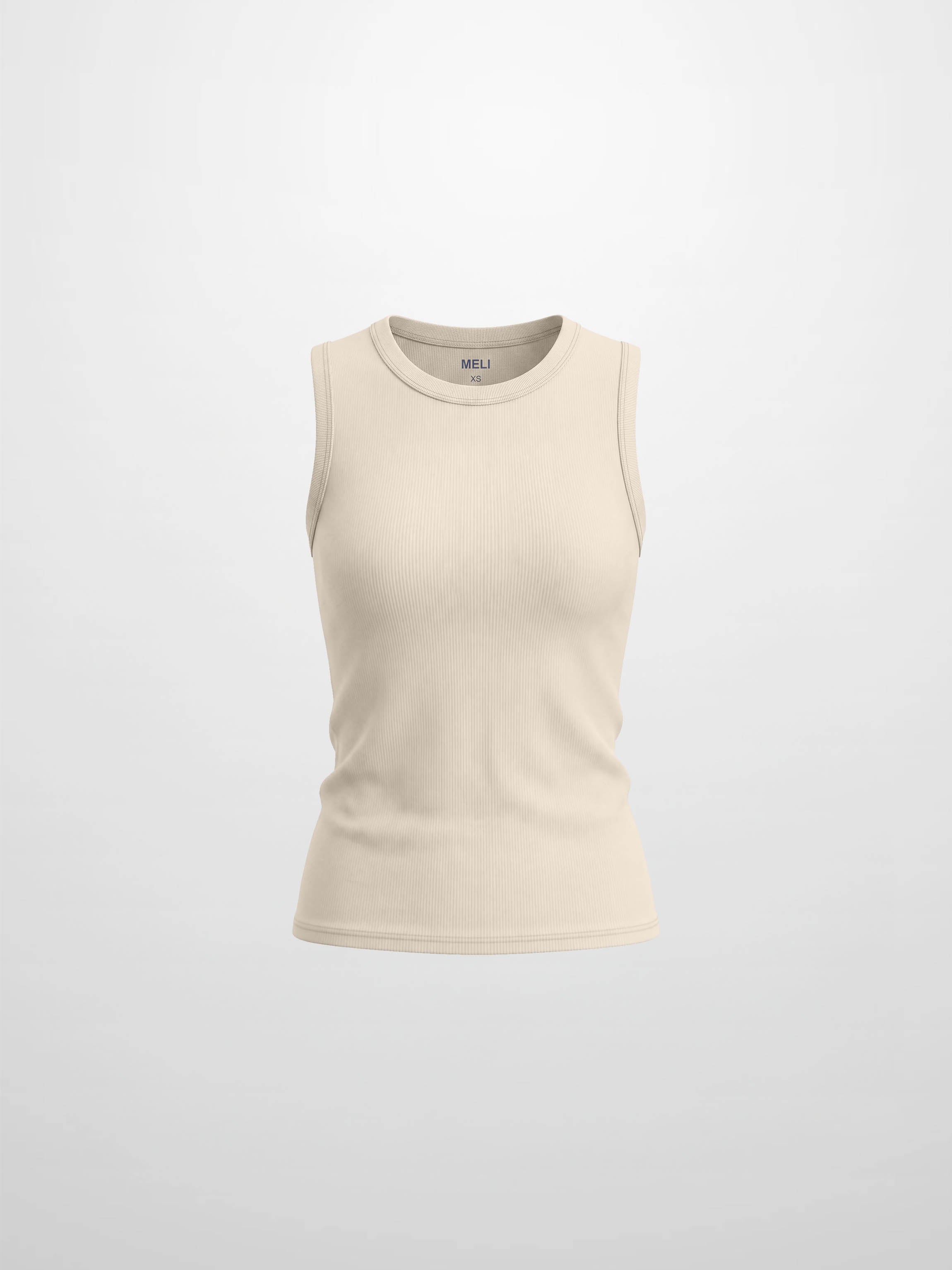 Sleeveless Basic Tee-Tan