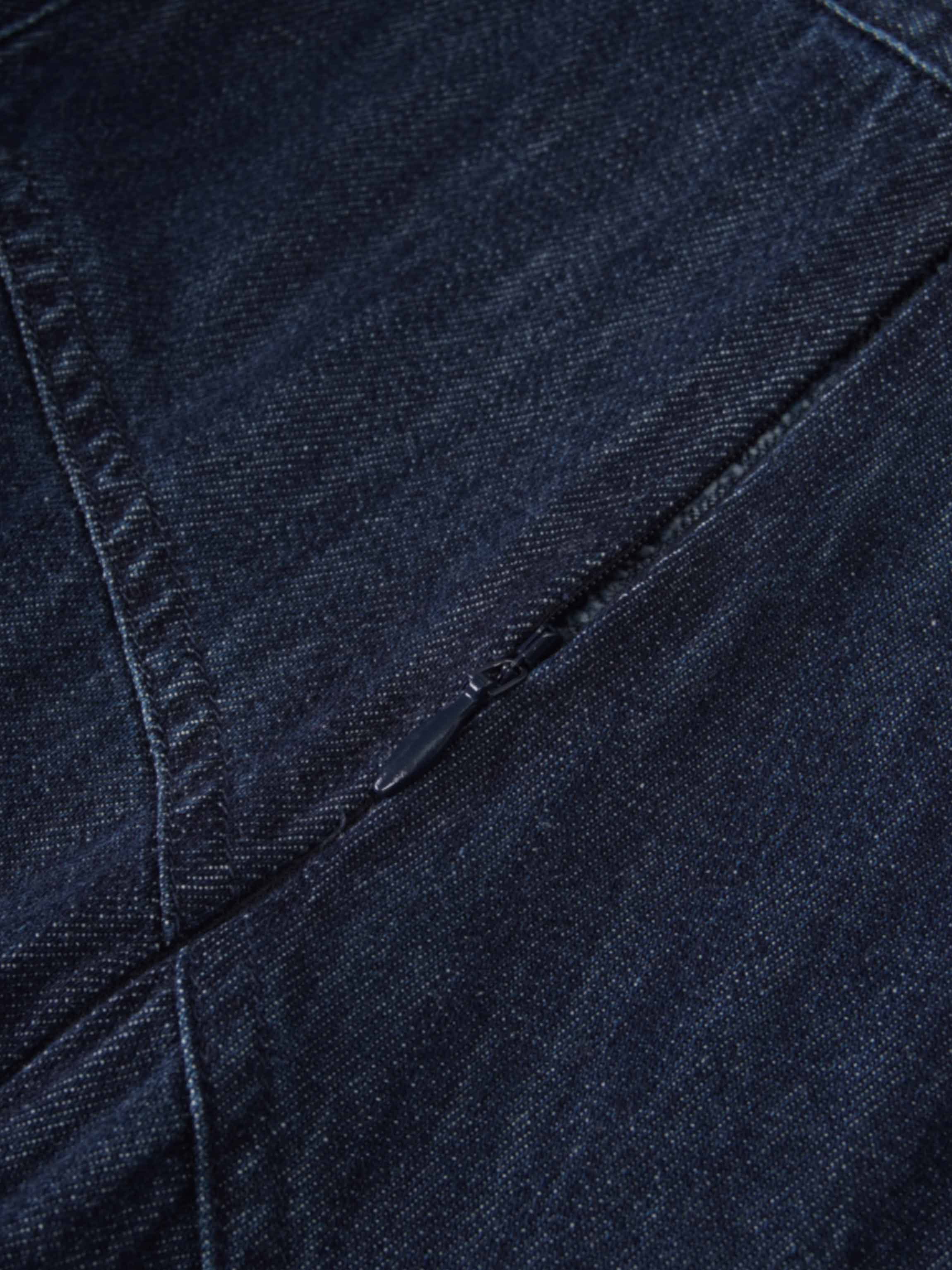 Denim Yoke Circle Skirt-Blue