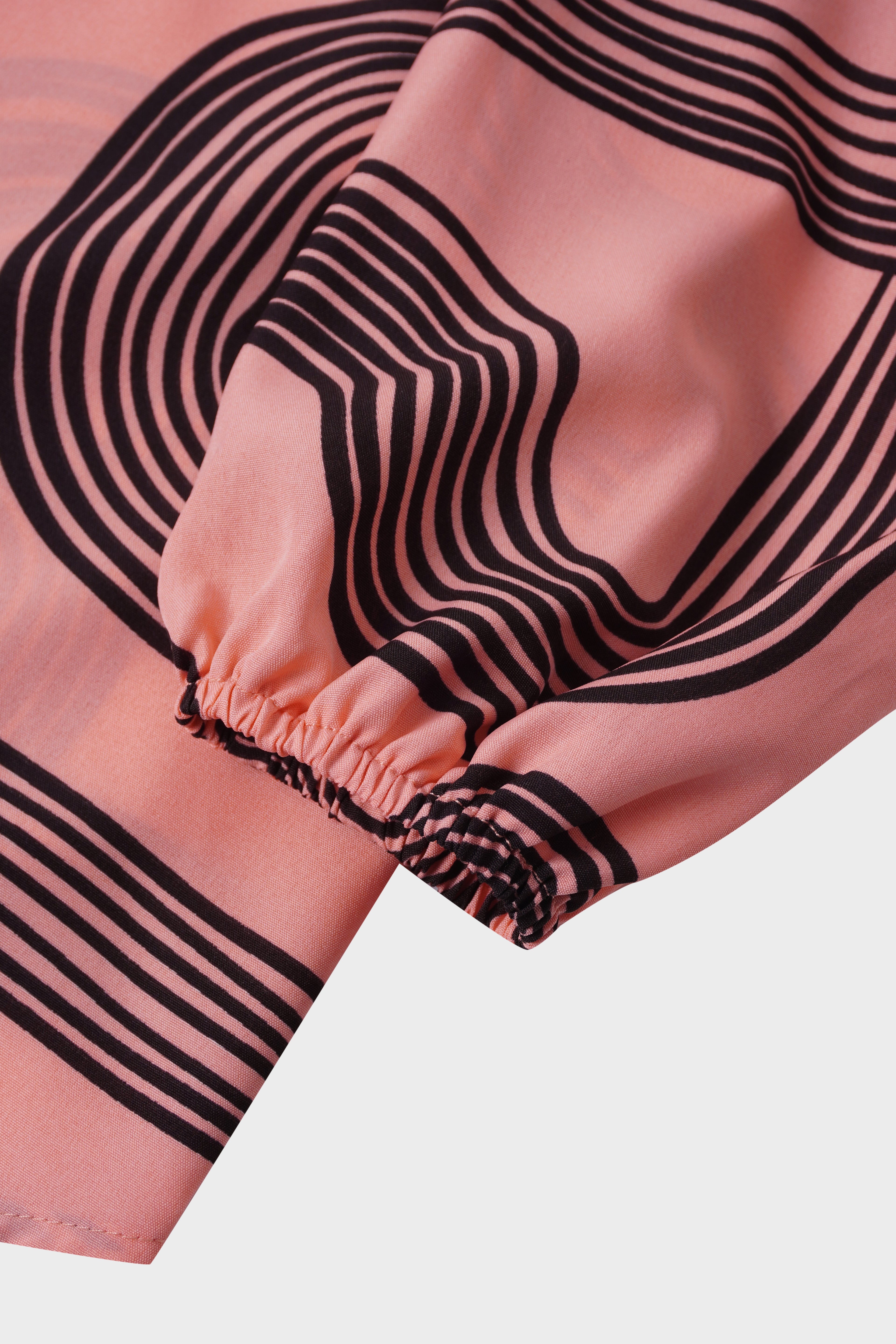 Front Placket Bow Blouse-Black Swirl