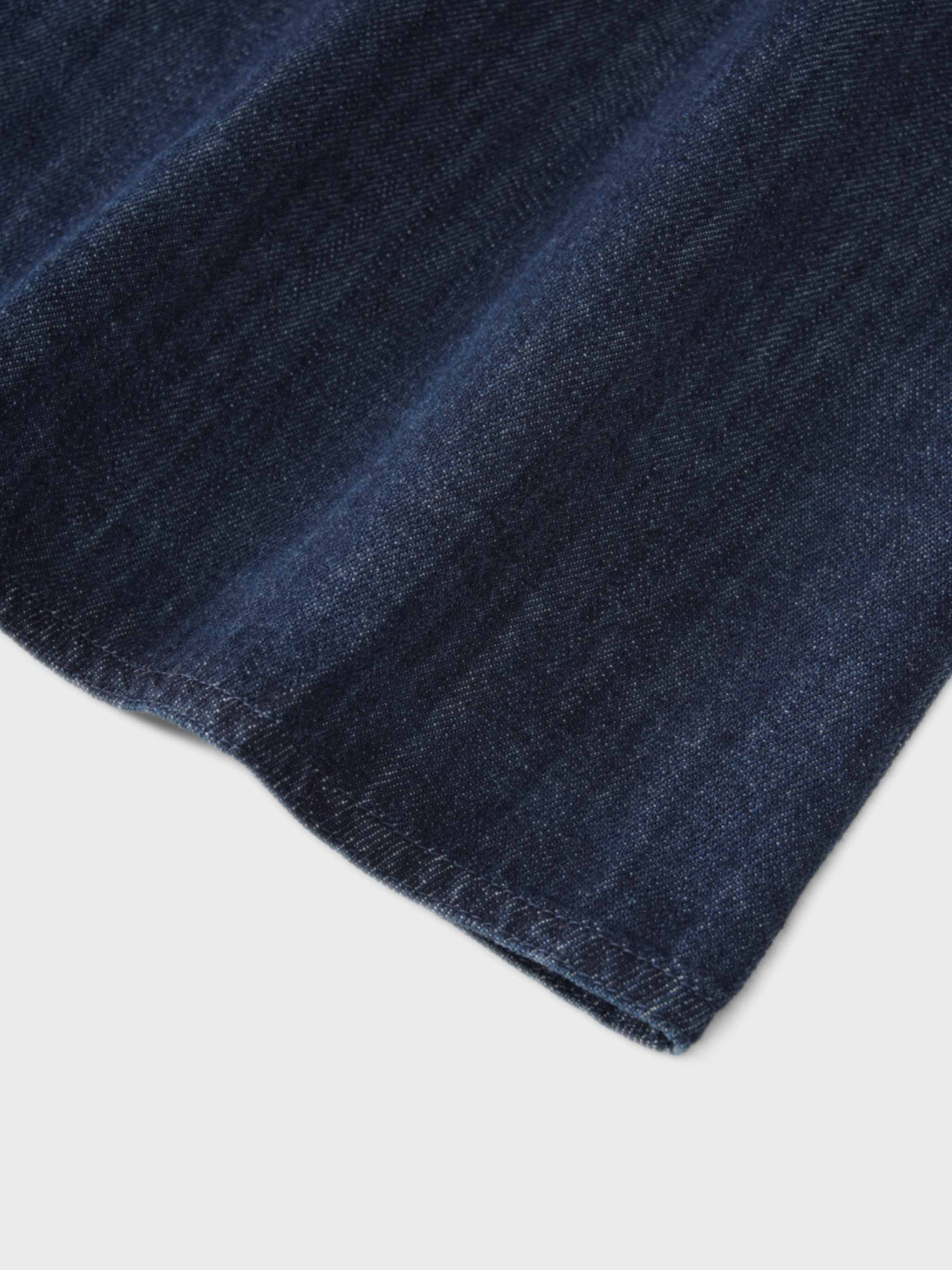 Denim Yoke Circle Skirt-Blue