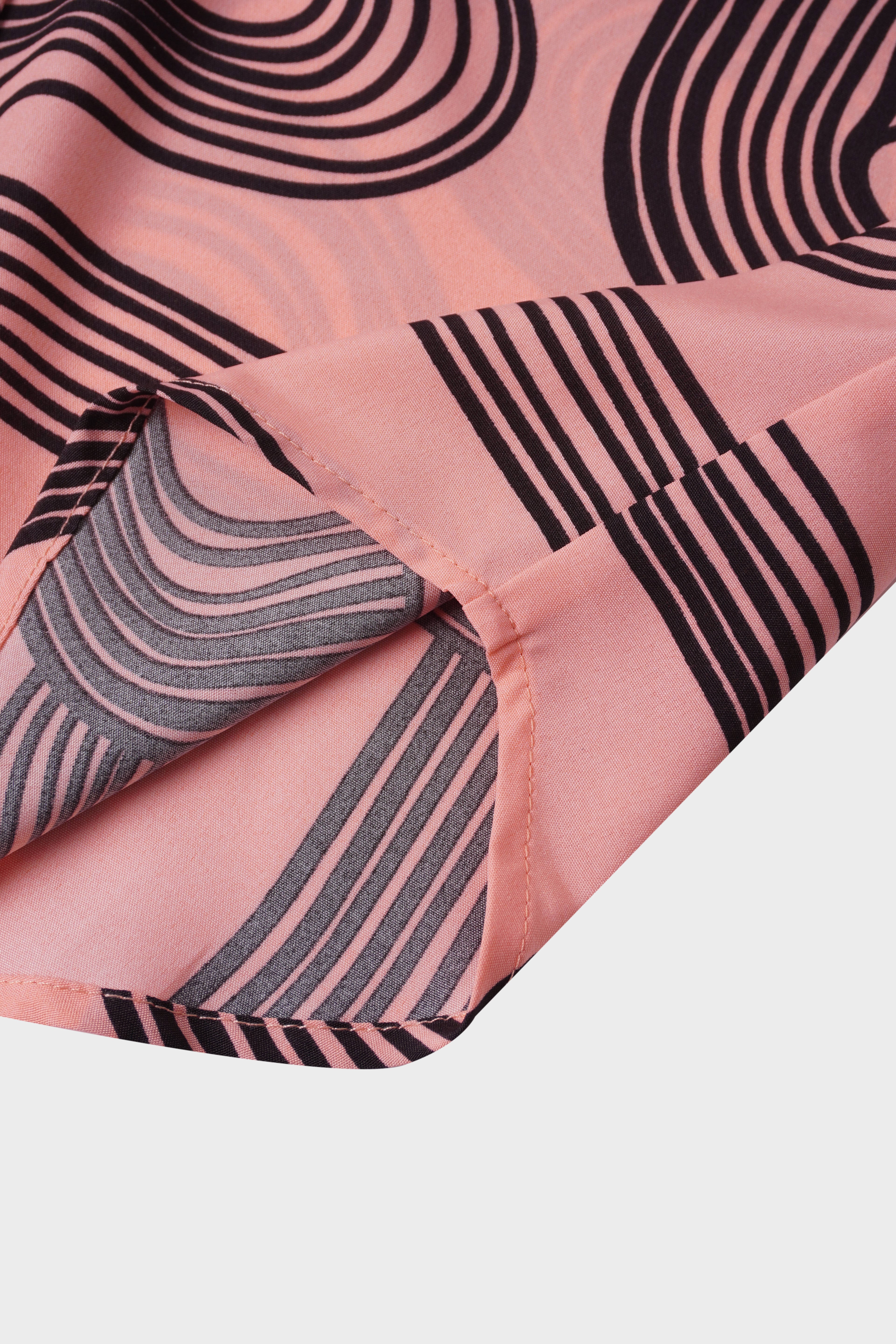 Front Placket Bow Blouse-Black Swirl
