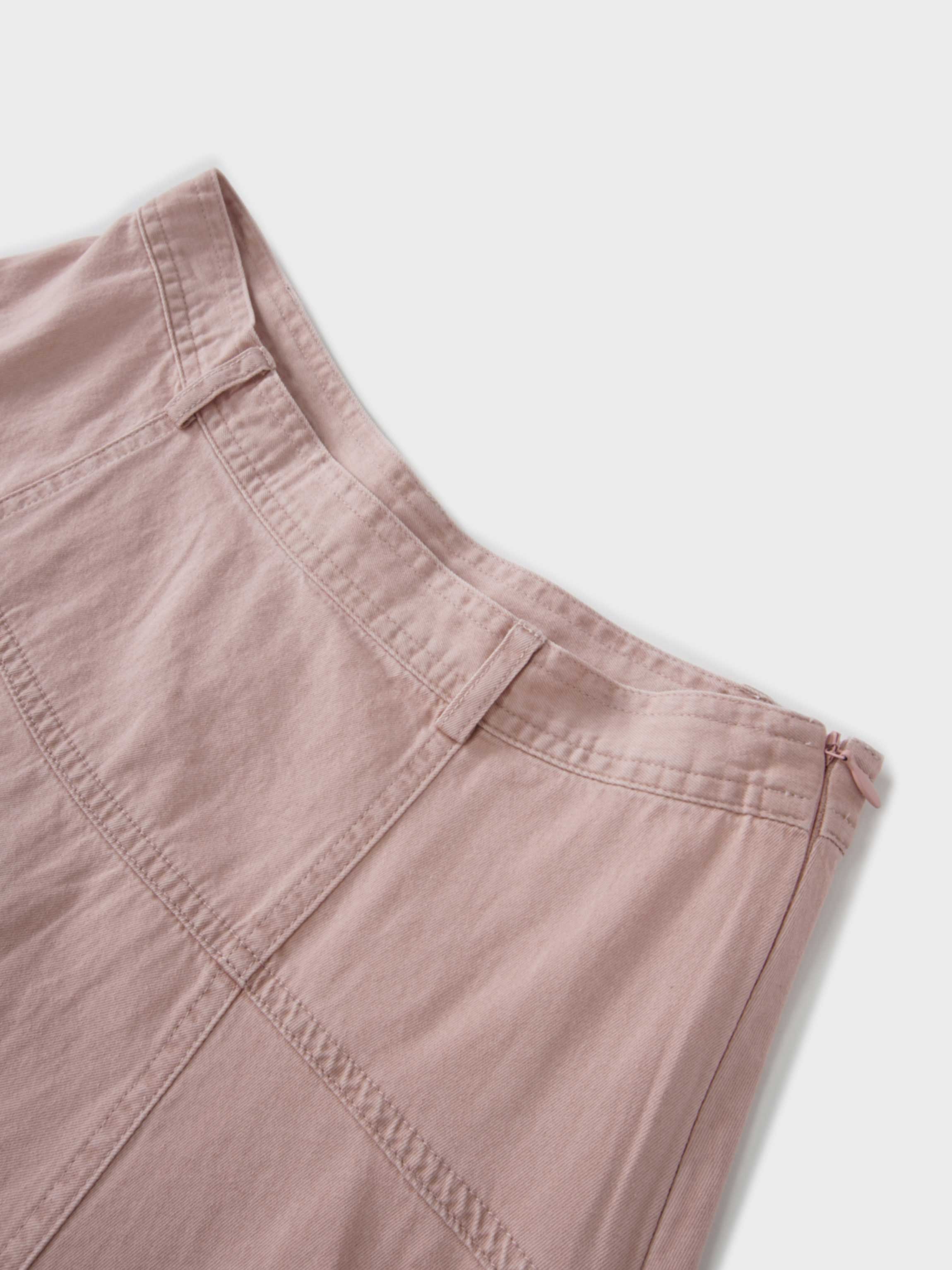 Denim Yoke Circle Skirt-Washed Pink
