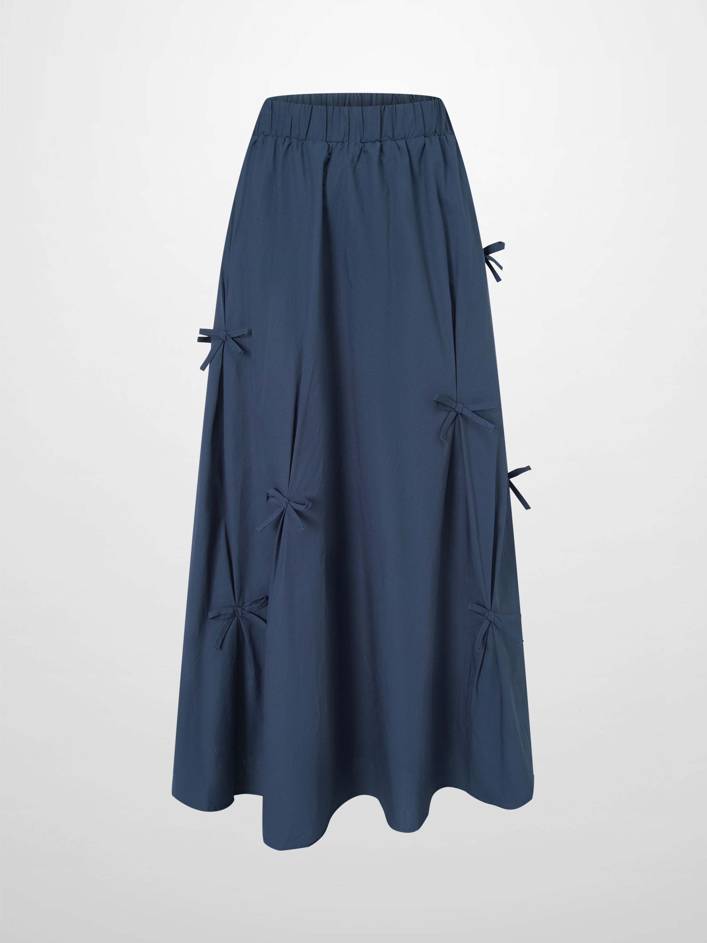 Scattered Bow Full Skirt-Navy
