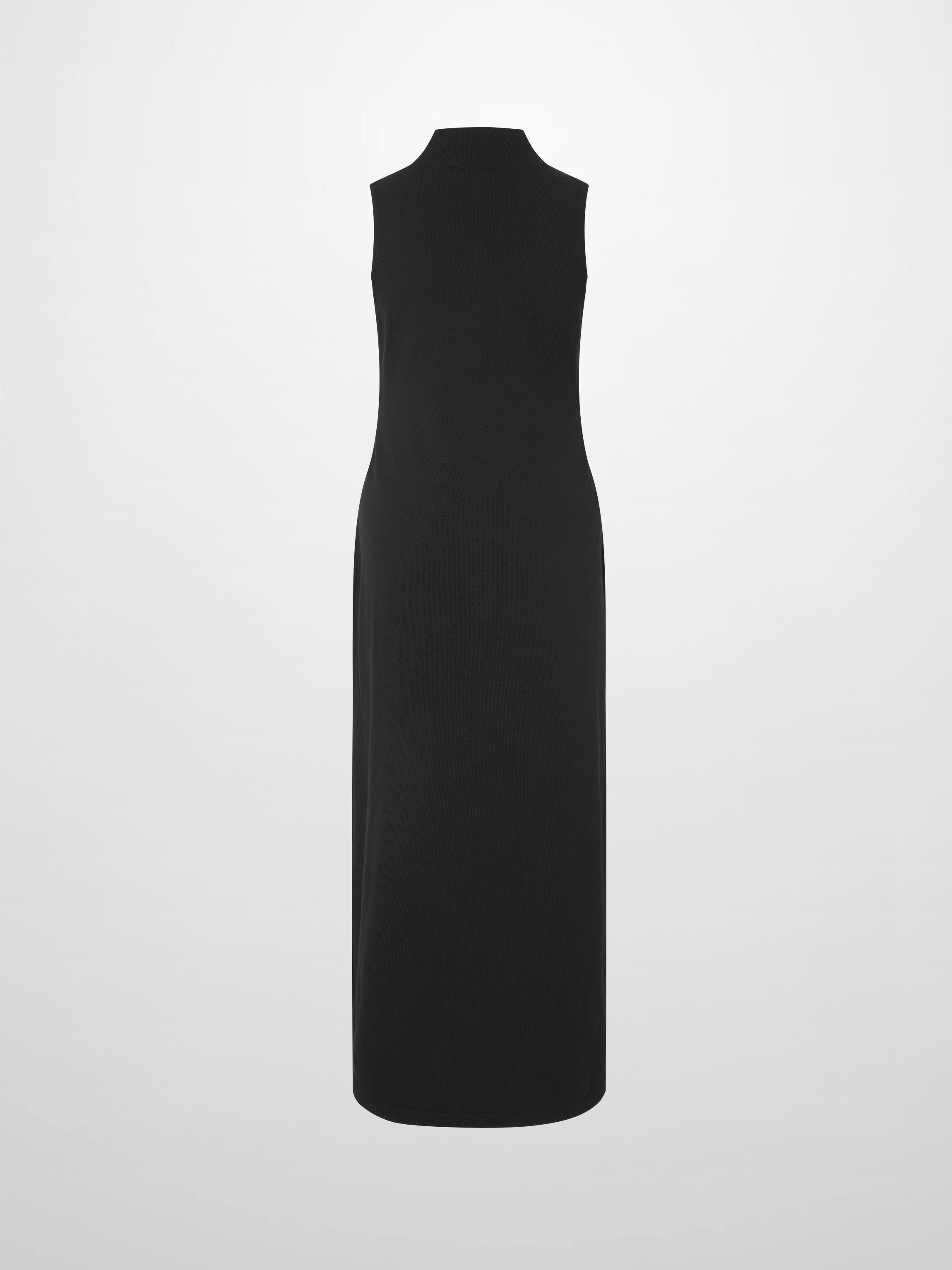 Mock Neck Sleeveless Dress - Black