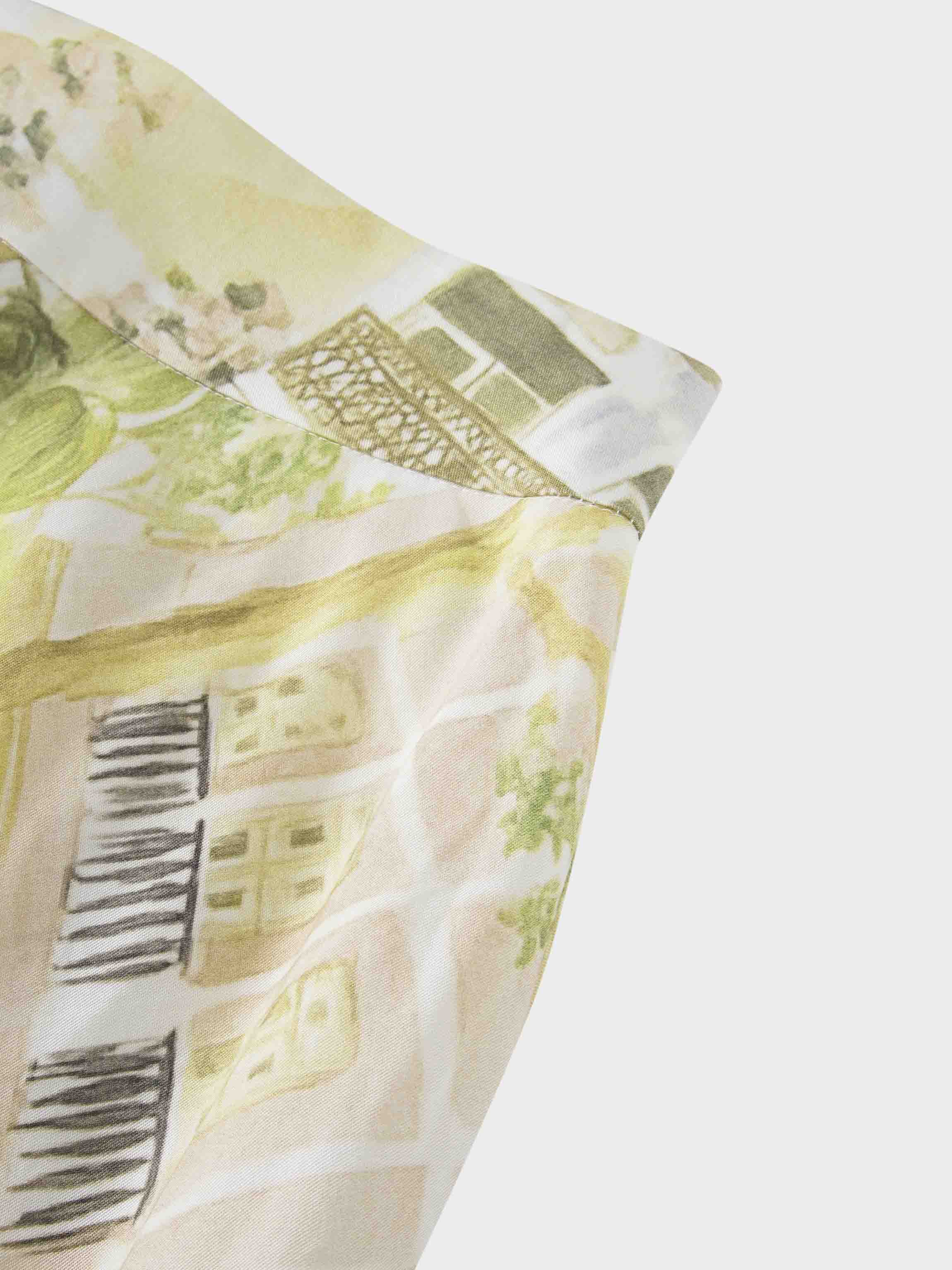 Printed Flare Skirt-City Street