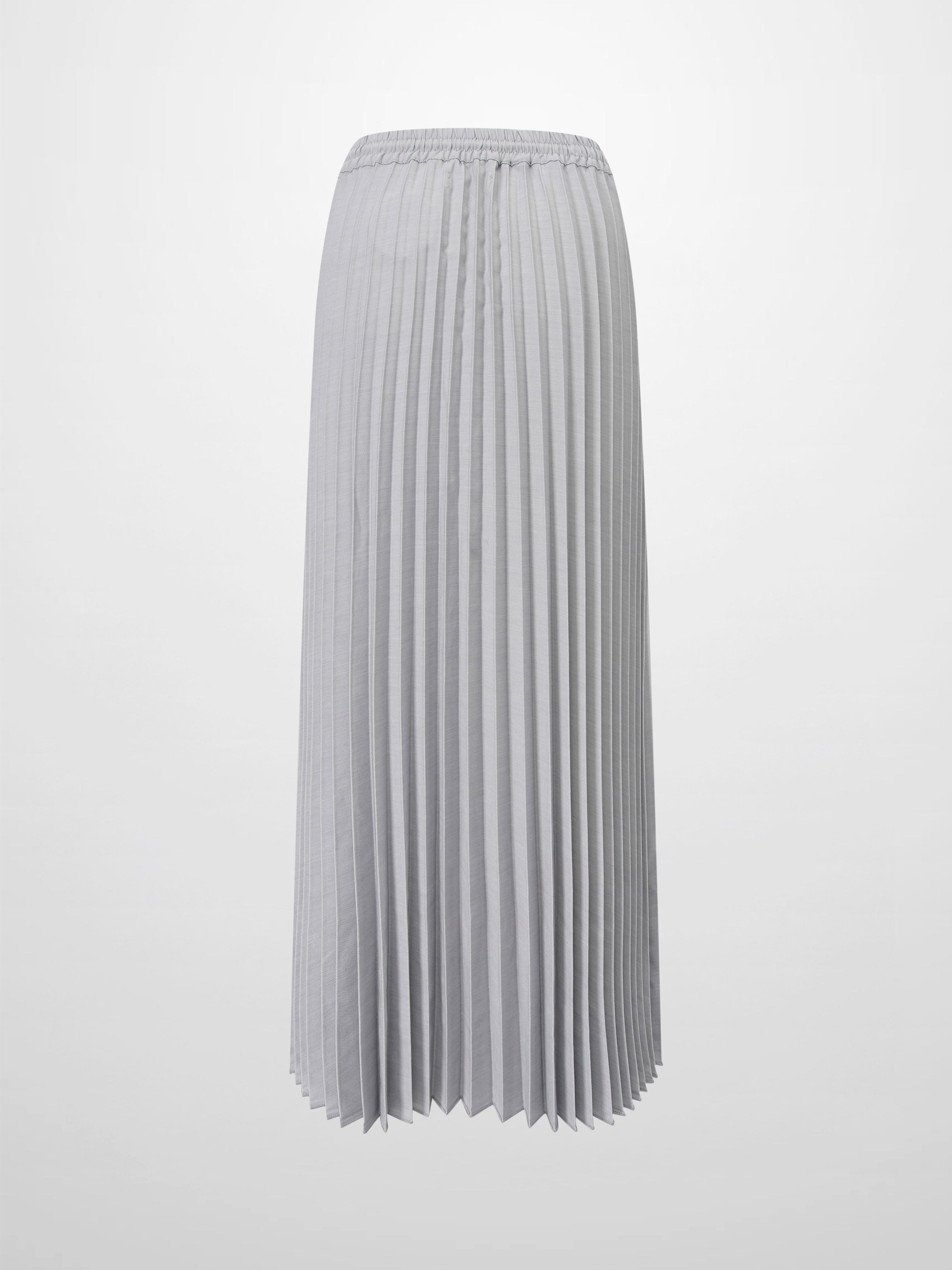 Elastic Waist Micro Pleat Skirt-Grey