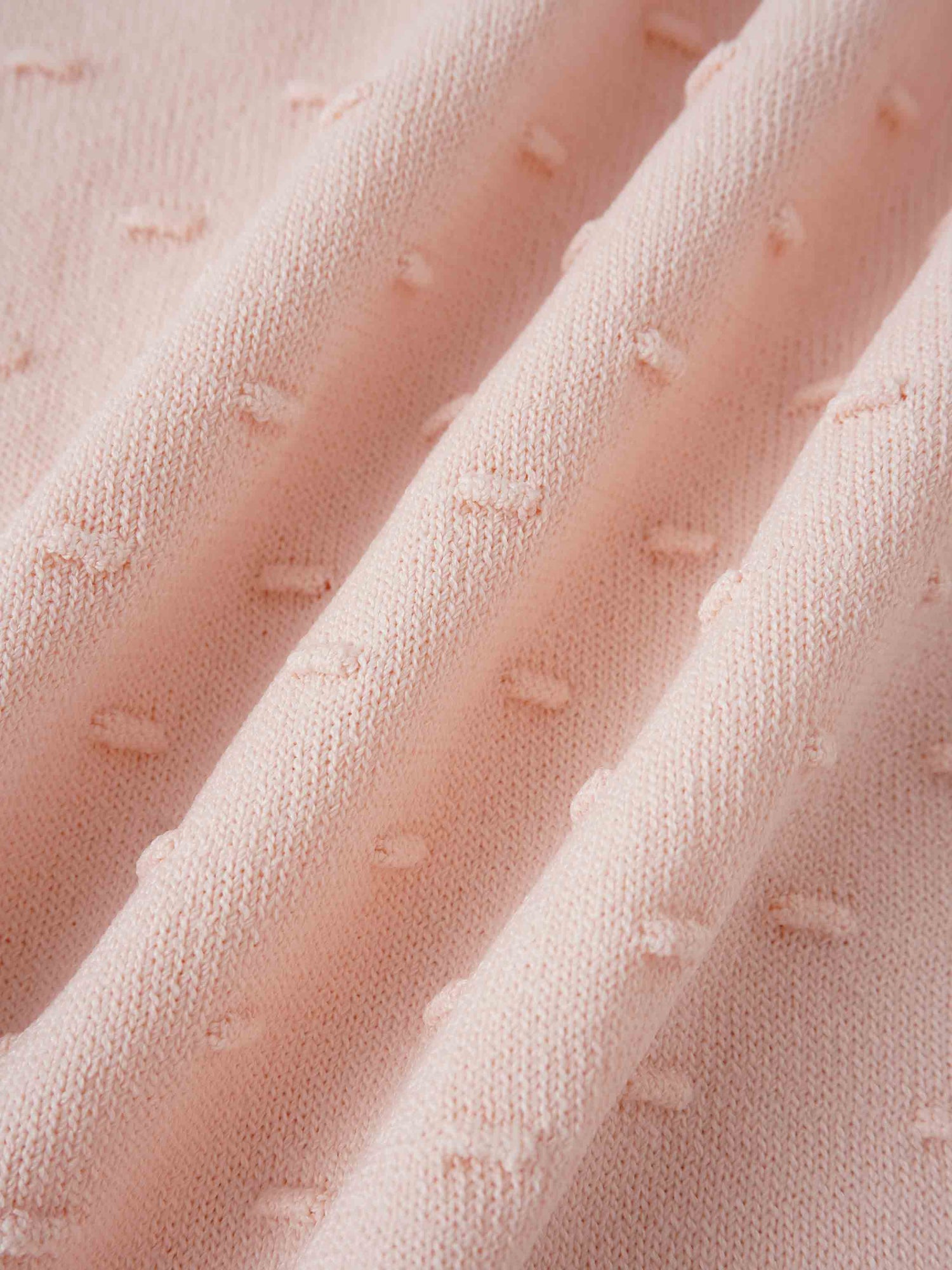 Crew Neck Pebbled Sweater-Pink