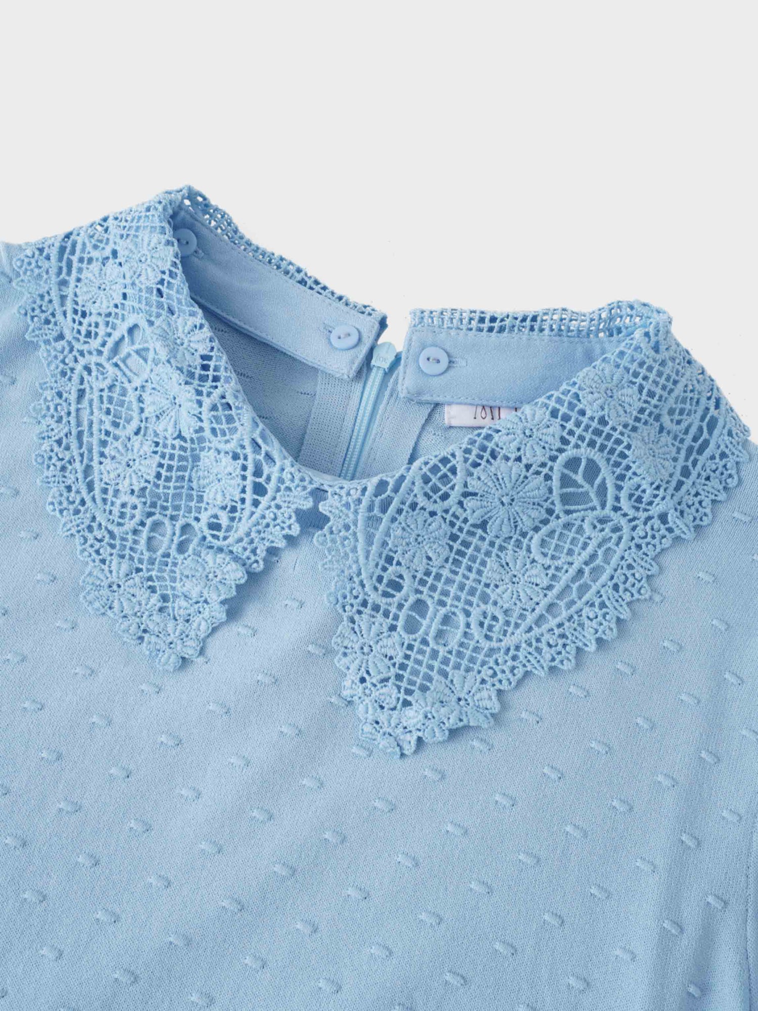 Crew Neck Pebbled Sweater-Light Blue