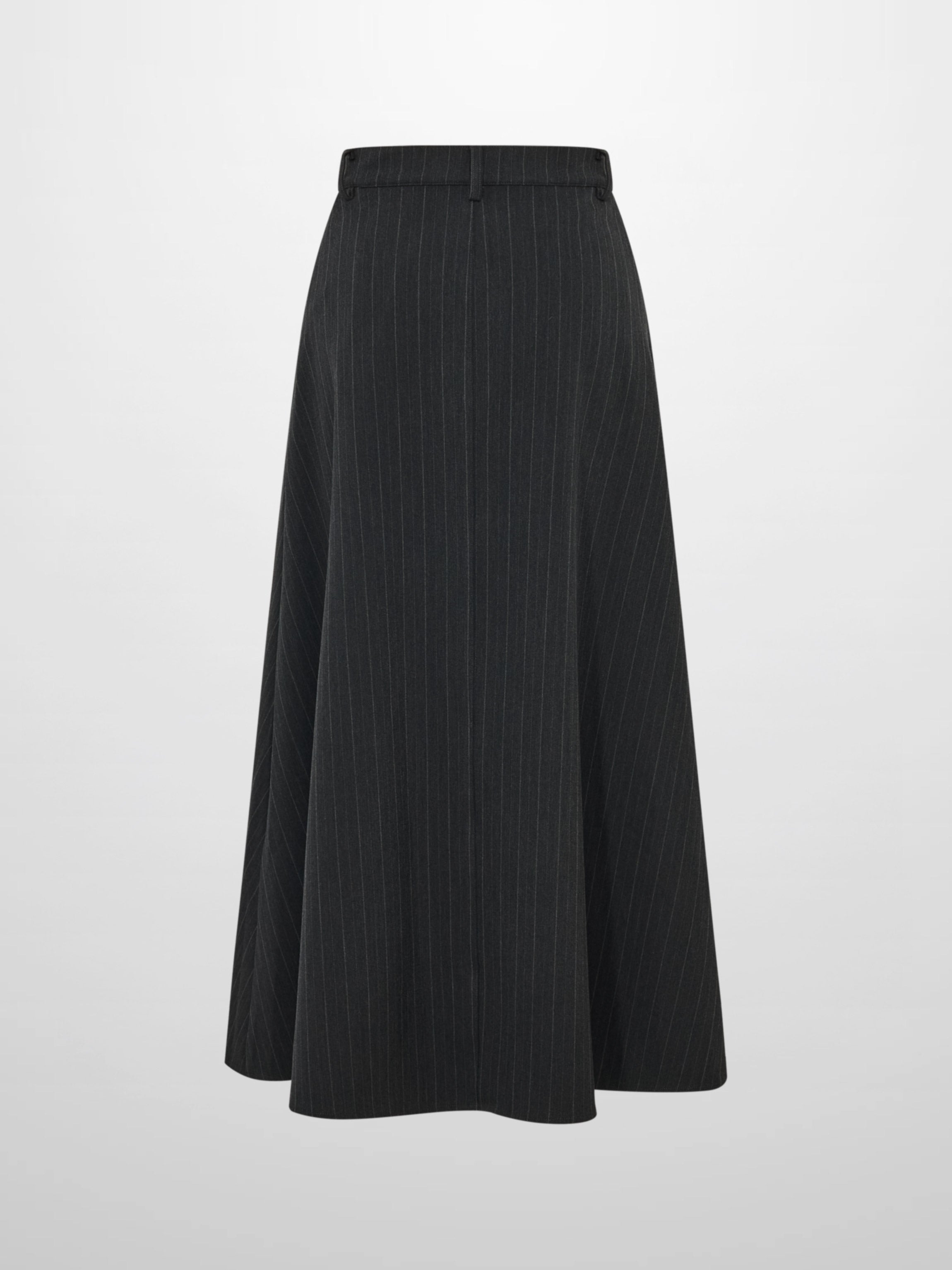 Curved Seam Full Skirt - Pinstripe
