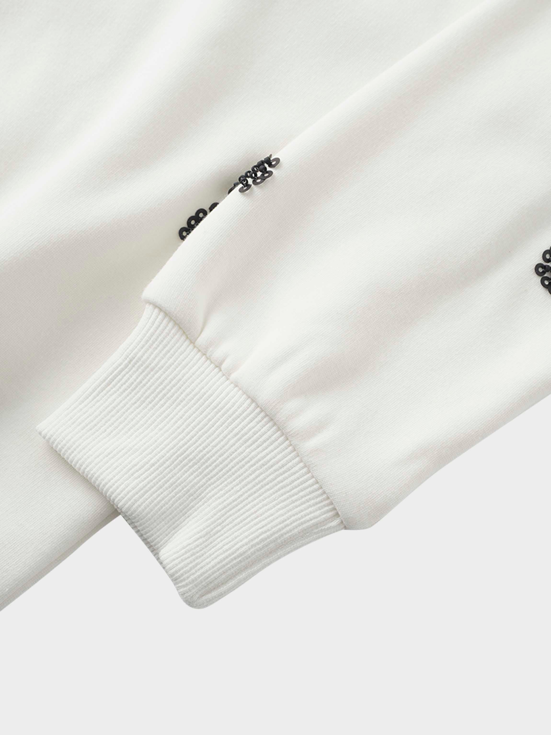 Embellished Sweatshirt-White/Black