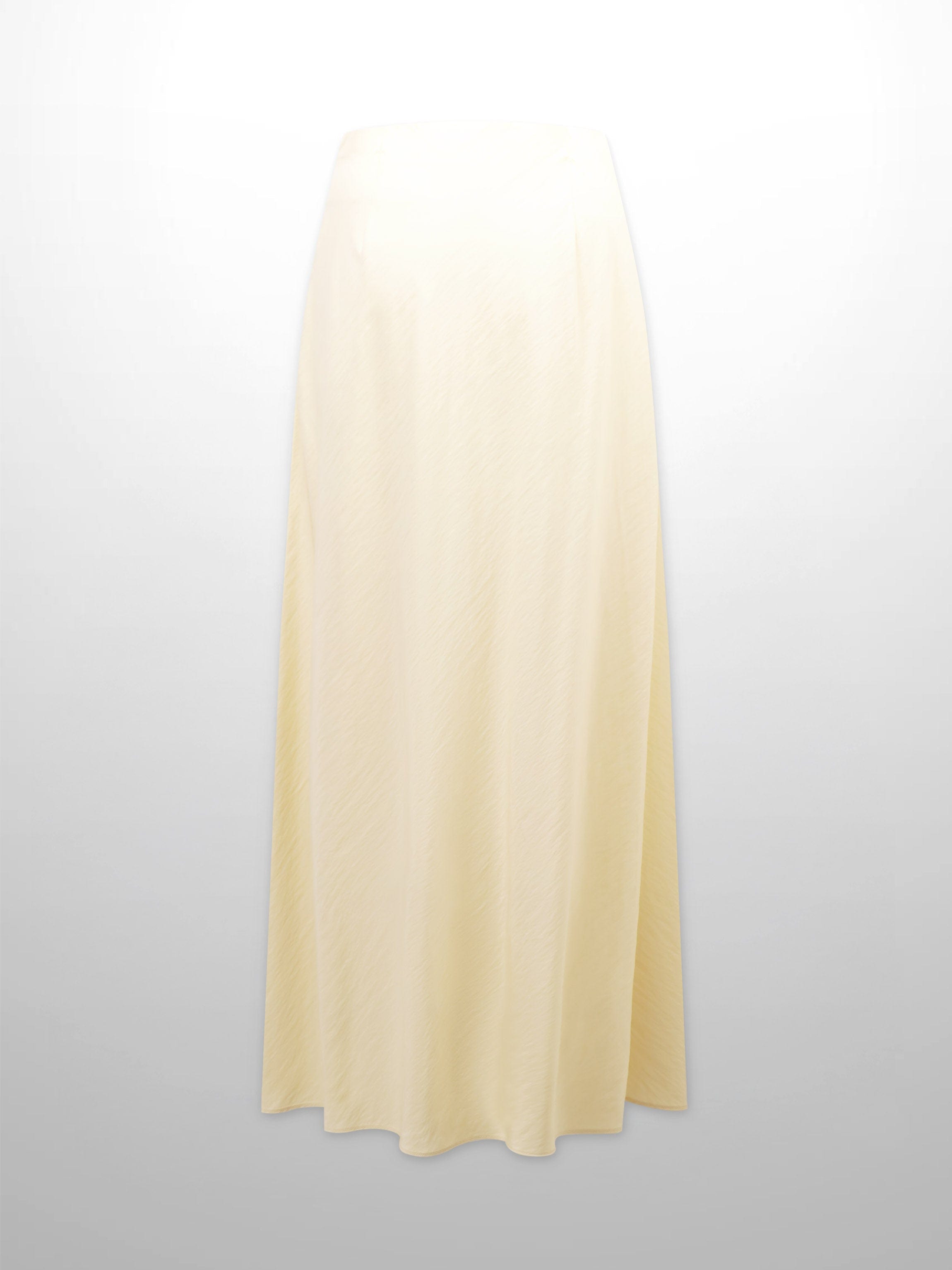 Crinkle Cotton Skirt 37"-Pale Yellow