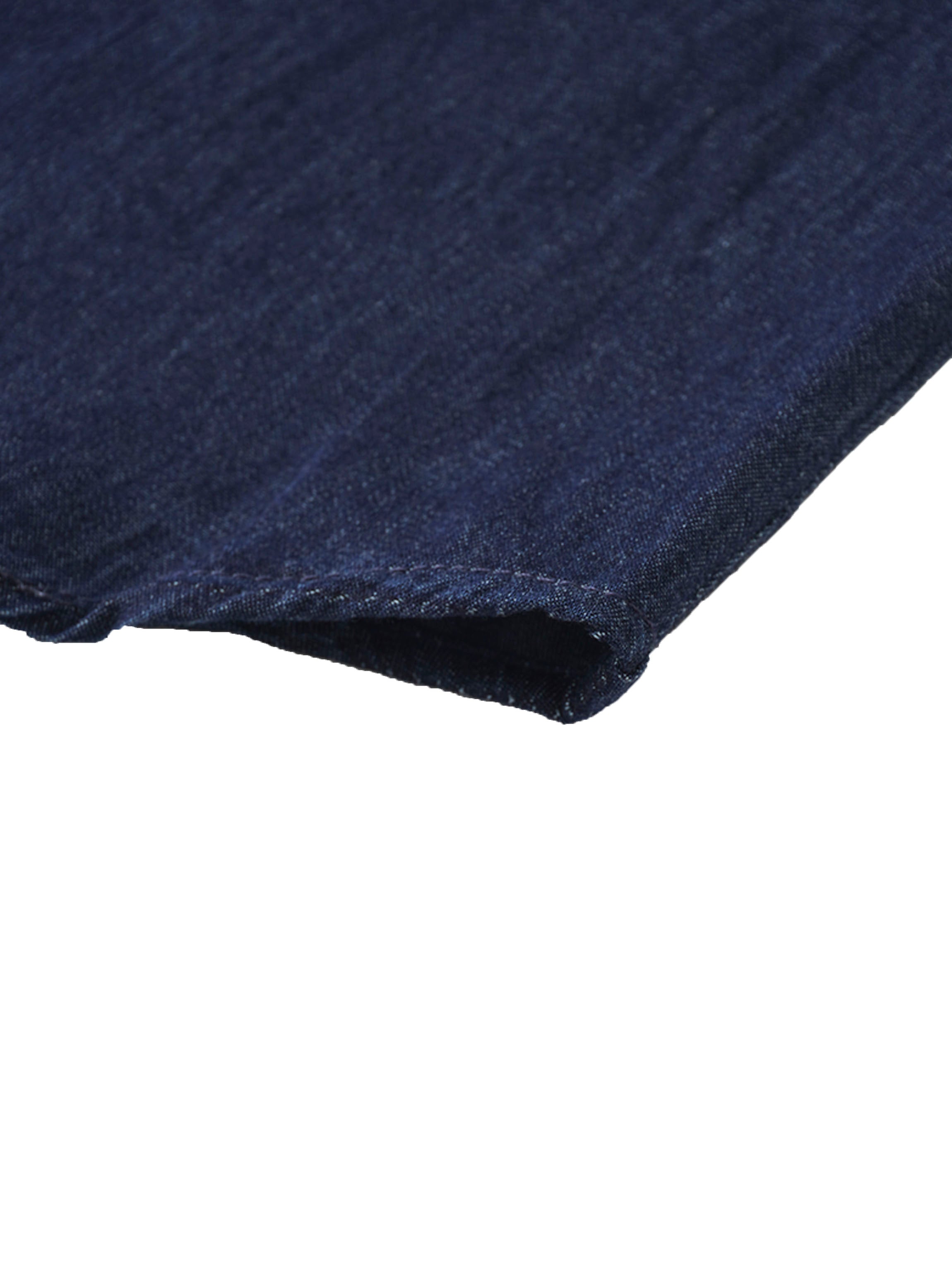 Denim Button Down Blouse-Dark Blue