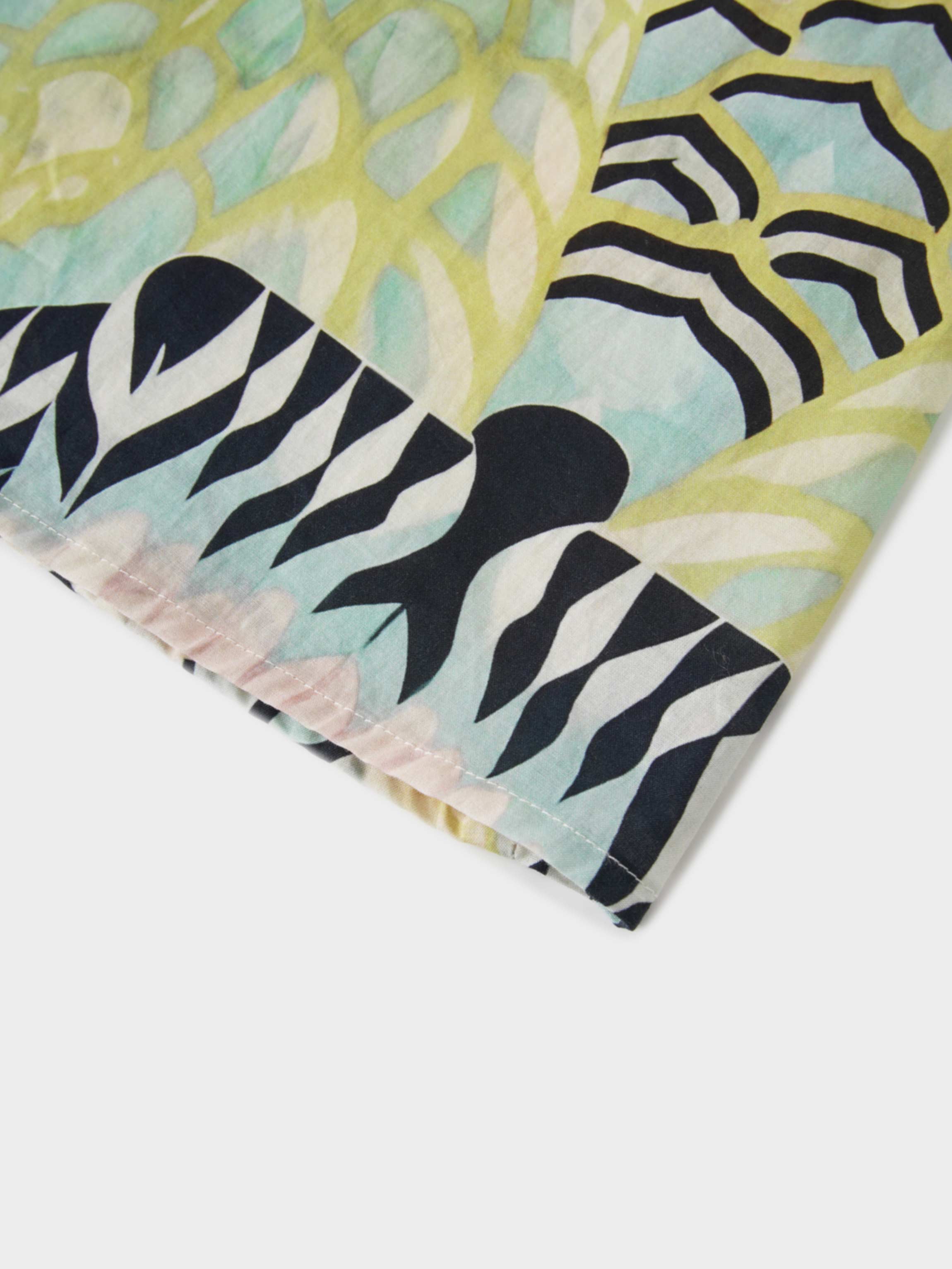 Printed Cotton Belted Shirtdress-Pastel Cloud