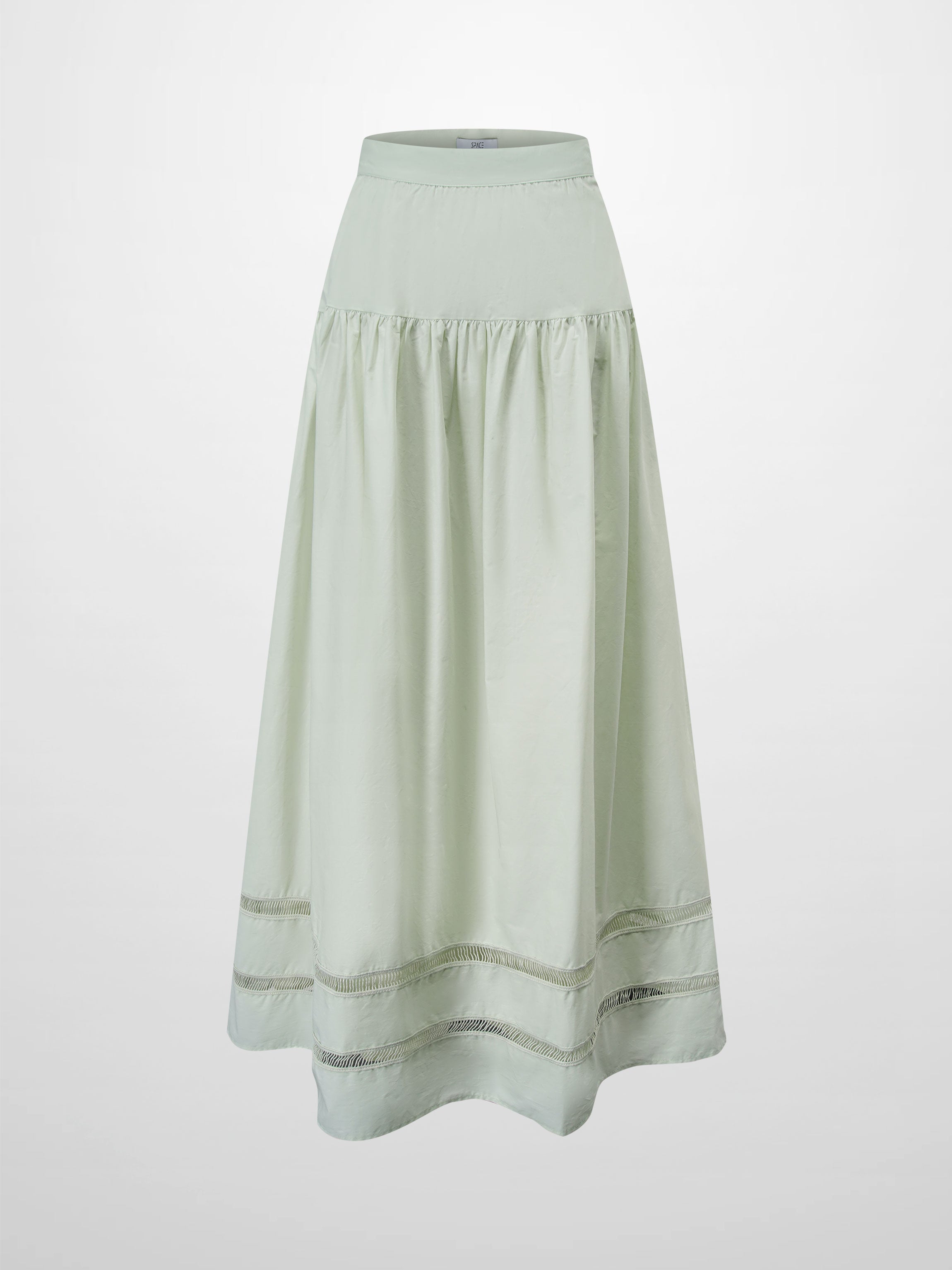 Border Cut Out Yoke Skirt-Mint