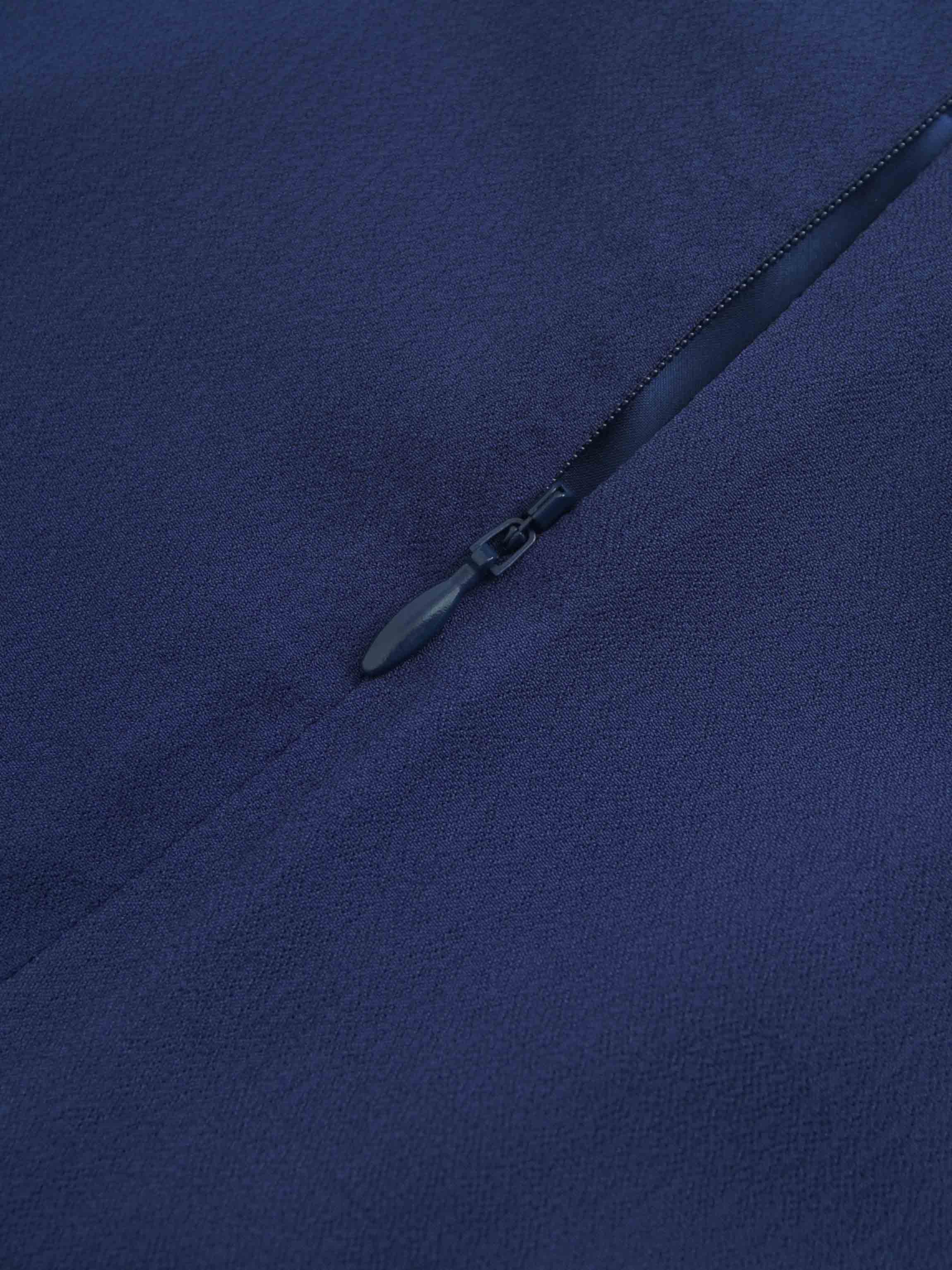 Curved Hem Maxi Skirt-Navy