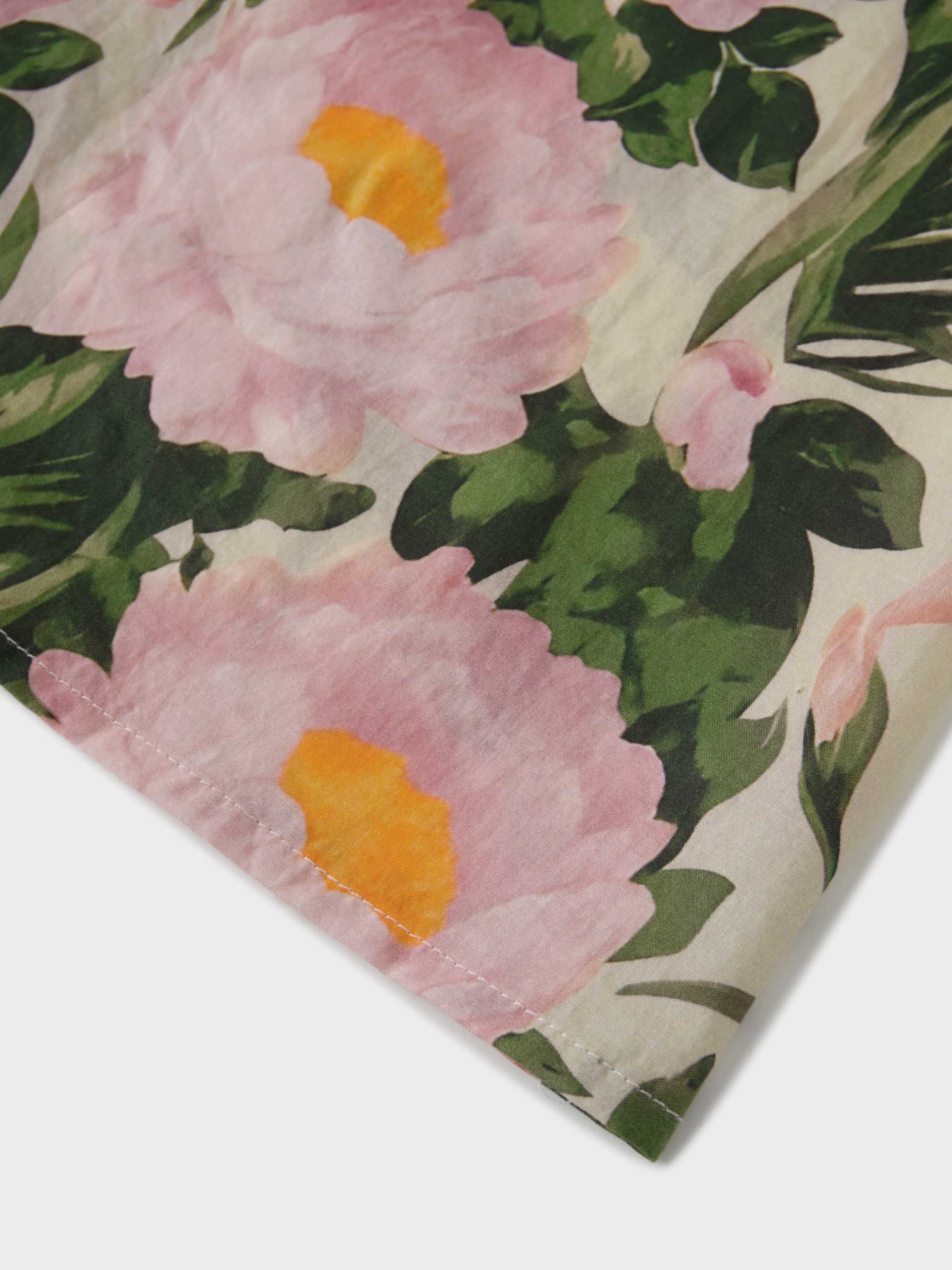 Printed Cotton Belted Shirtdress-Garden Floral