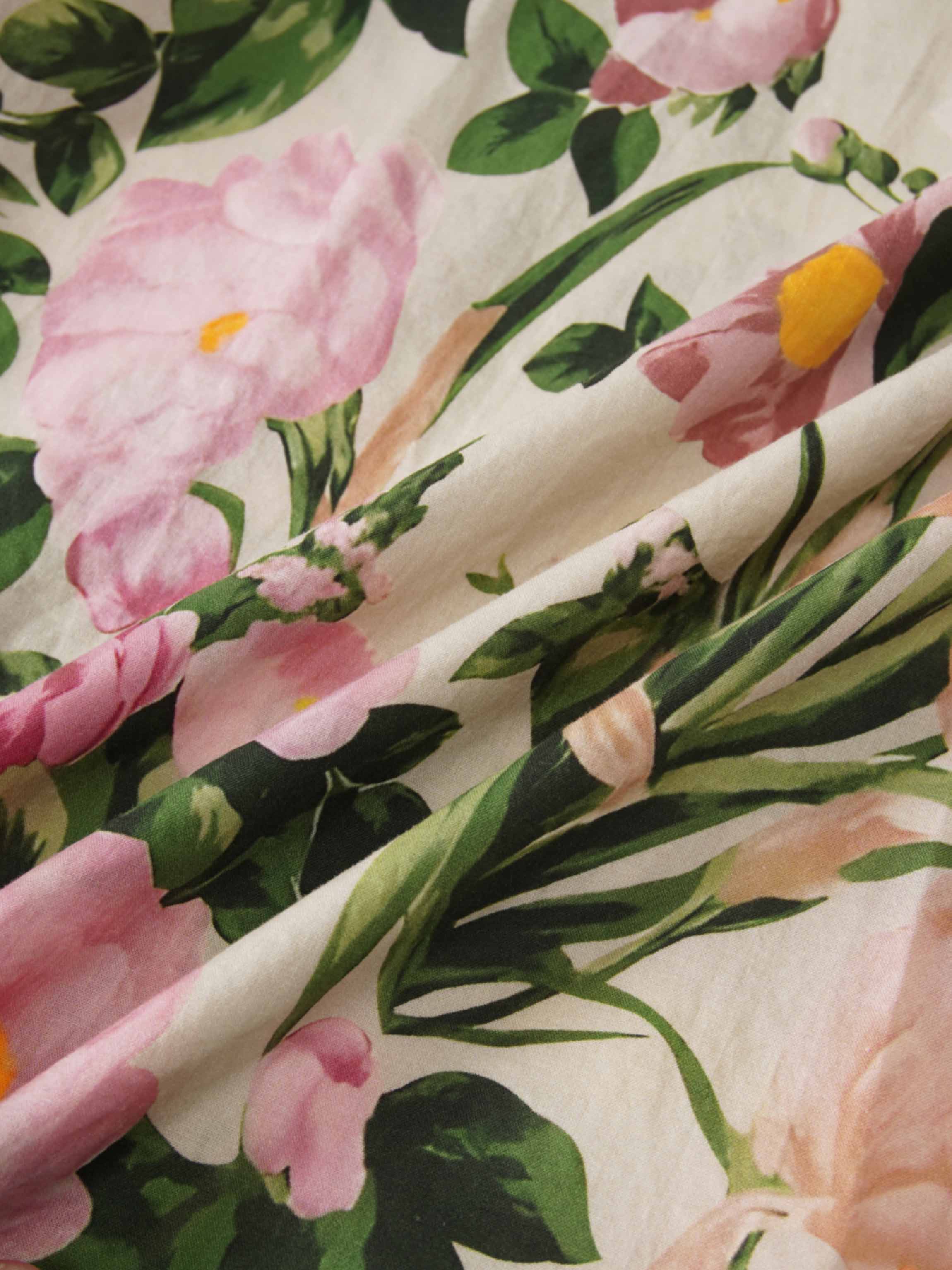 Printed Cotton Belted Shirtdress-Garden Floral