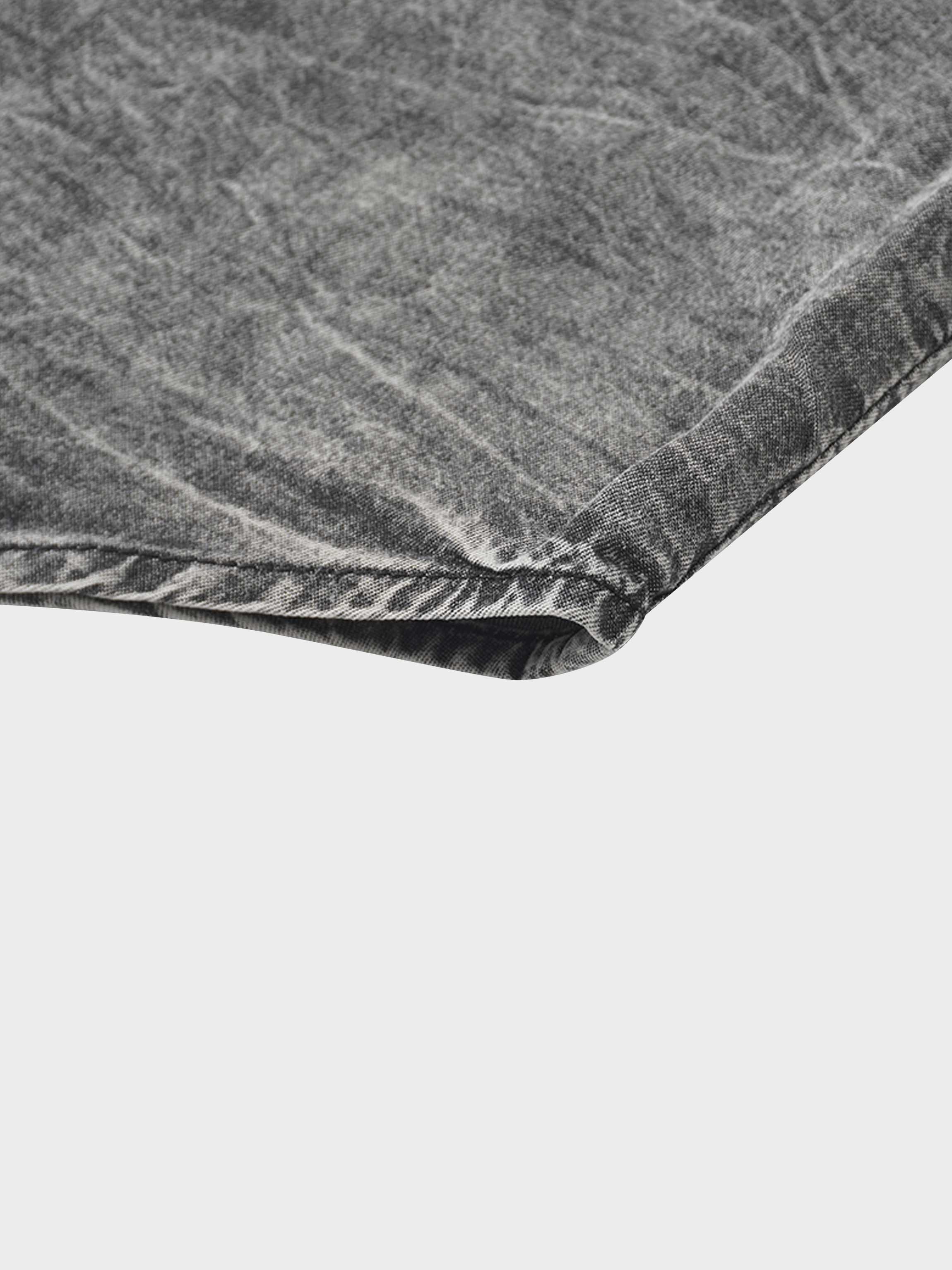 Denim Button Down Blouse-Washed Black