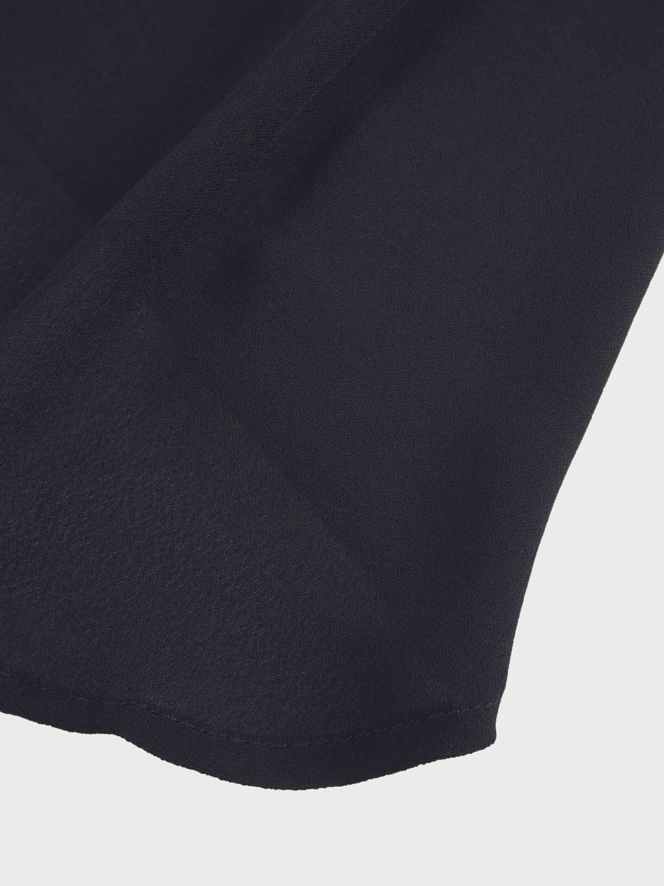 Curved Hem Maxi Skirt-Black